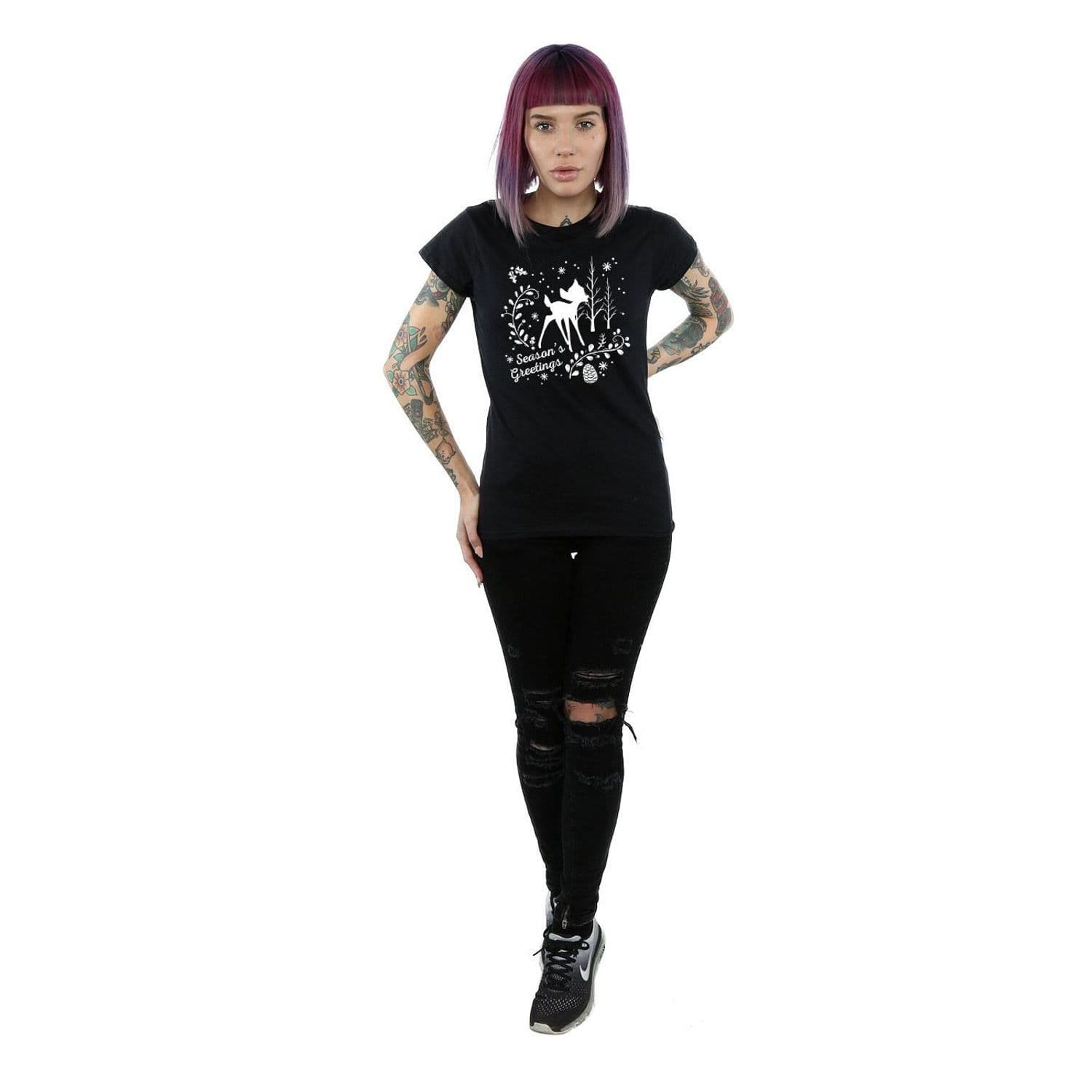 Bambi Christmas Greetings Cotton T Shirt