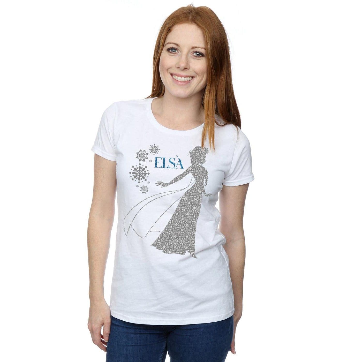 Frozen Elsa Christmas Silhouette Cotton T Shirt