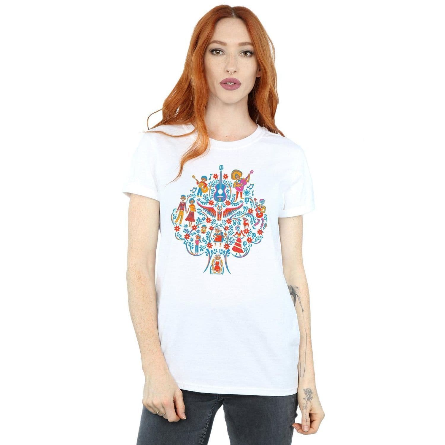 Coco Tree Pattern Cotton Boyfriend T Shirt