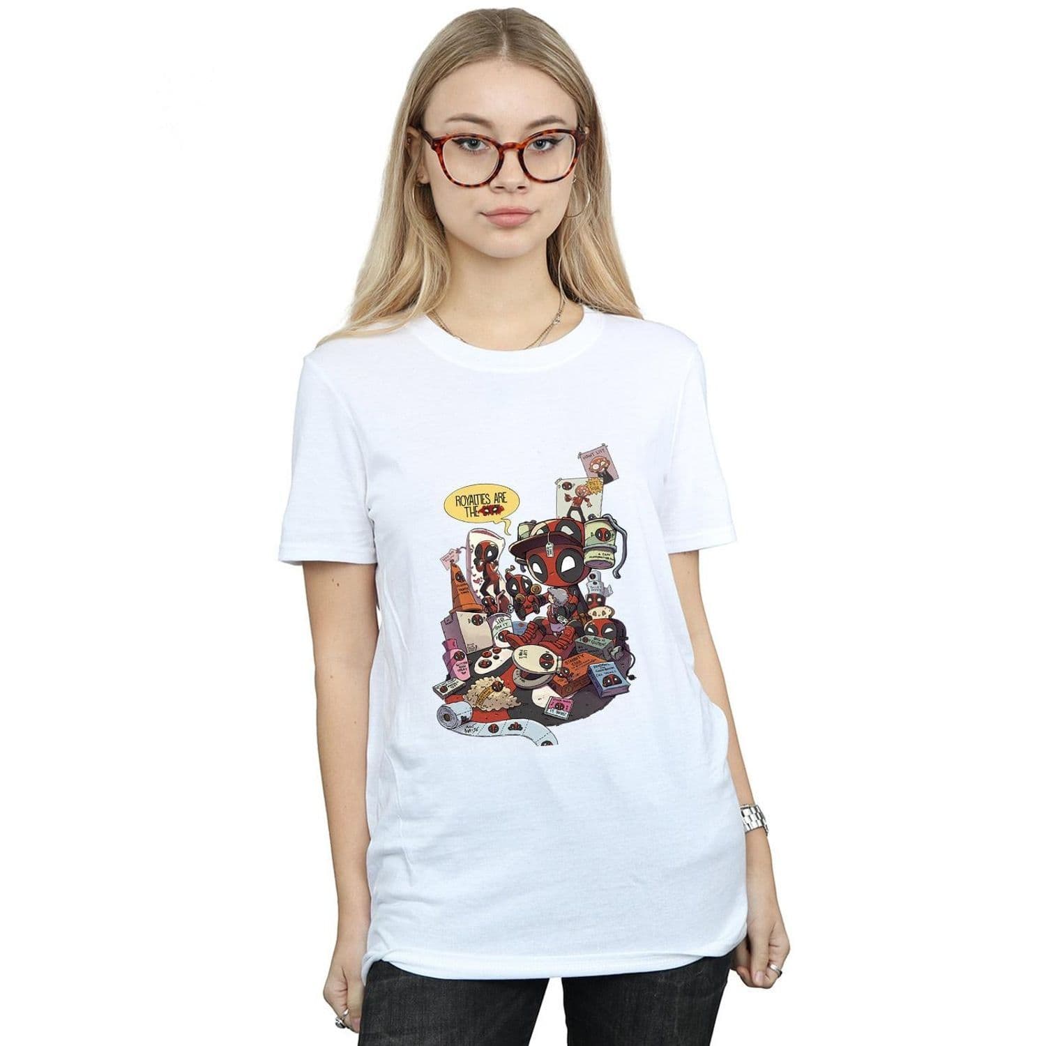 Deadpool Merchandise Royalties Cotton Boyfriend T Shirt