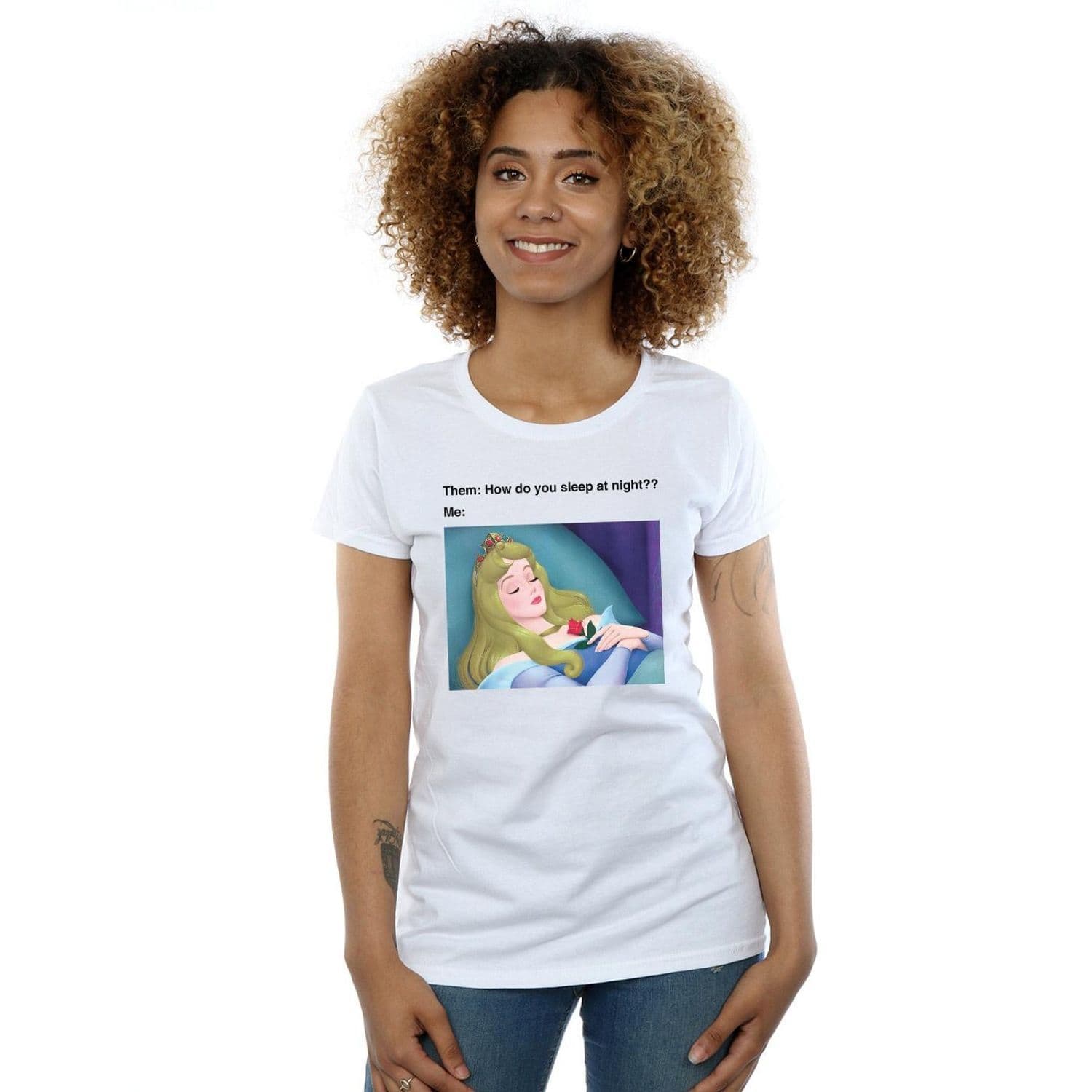 Sleeping Beauty Meme Cotton T Shirt