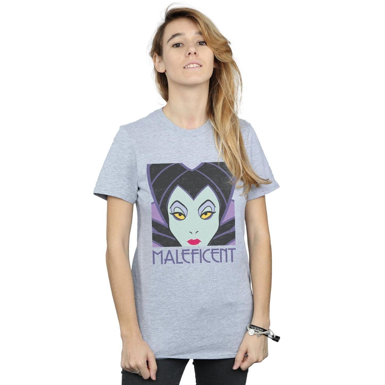 Maleficent Cropped Head Cotton Boyfriend T Shirt
