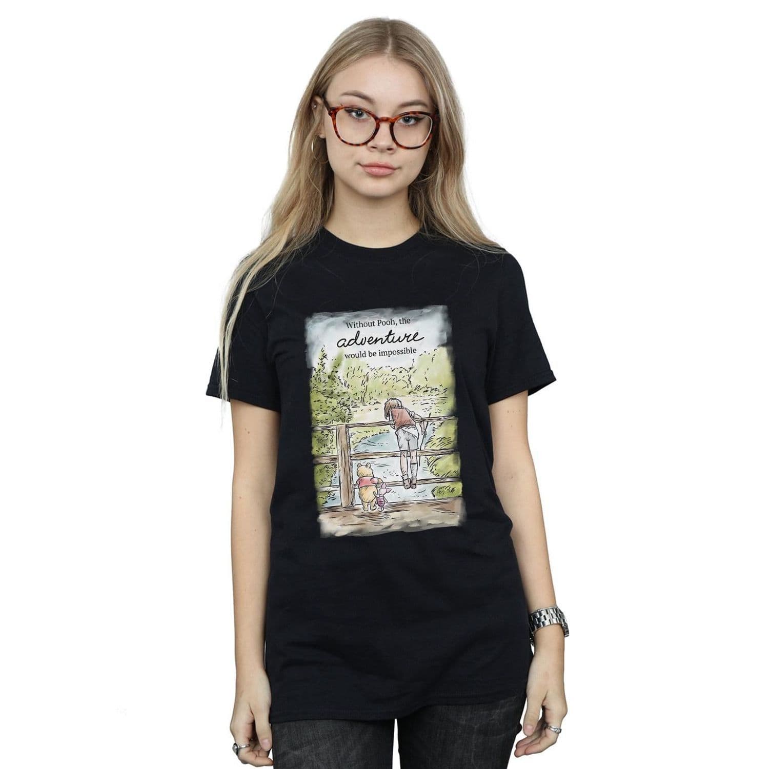 Winnie Pooh Adventure Cotton Boyfriend T Shirt