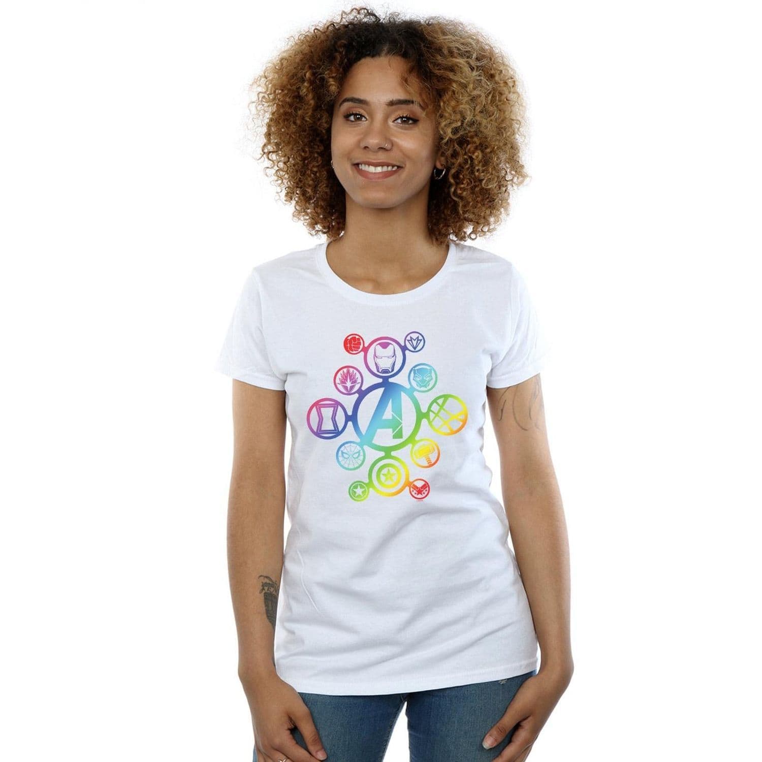 Avengers Infinity War Rainbow Icons Cotton T Shirt