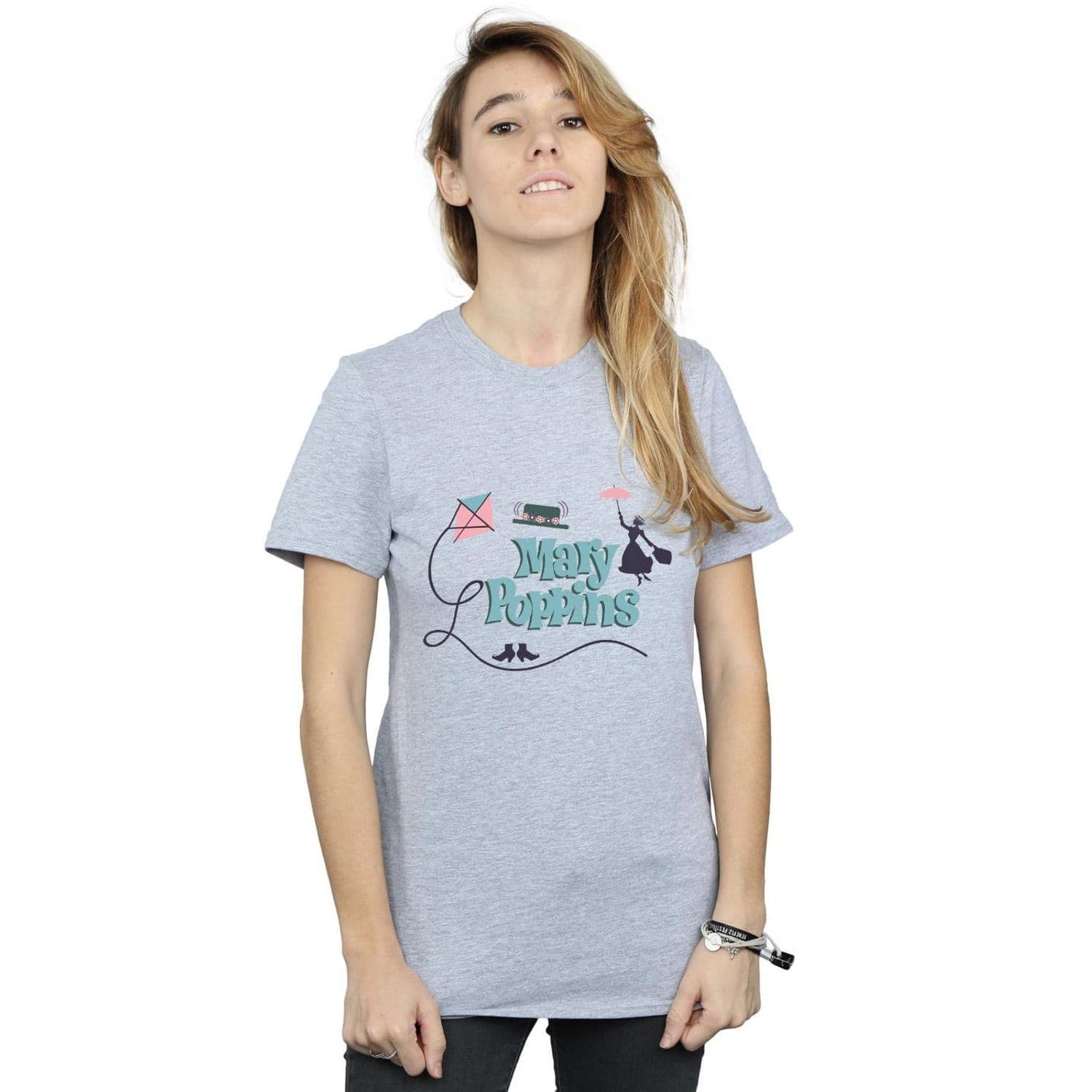 Mary Poppins Logo Cotton Boyfriend T Shirt