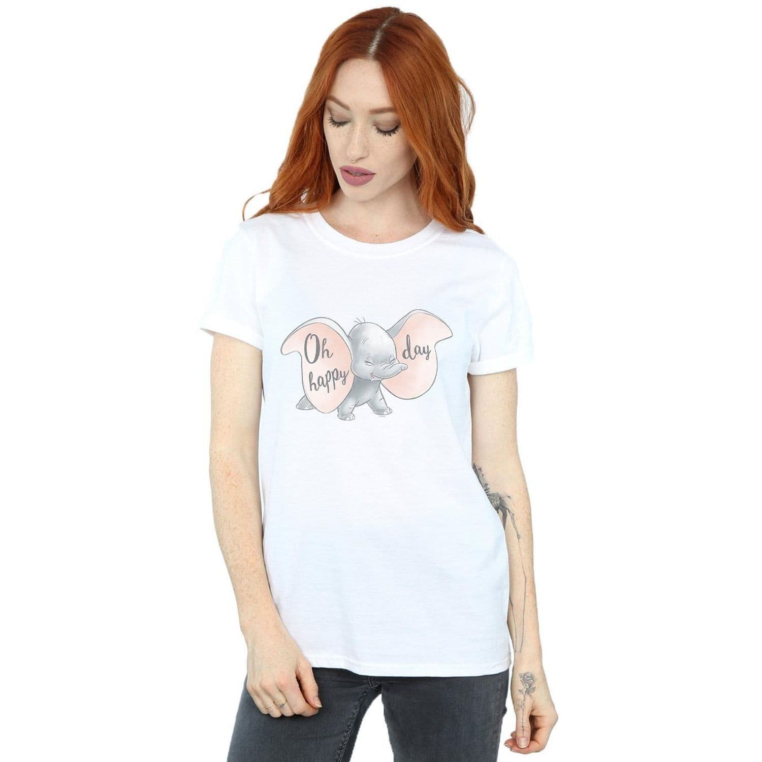 Dumbo Happy Day Cotton Boyfriend T Shirt