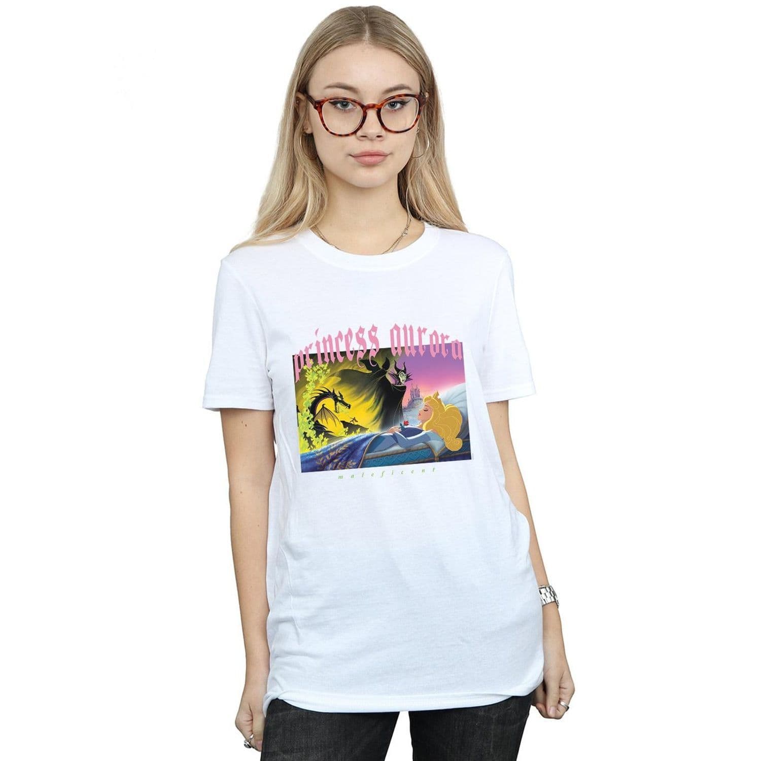 Sleeping Beauty & Maleficent Cotton Boyfriend T Shirt