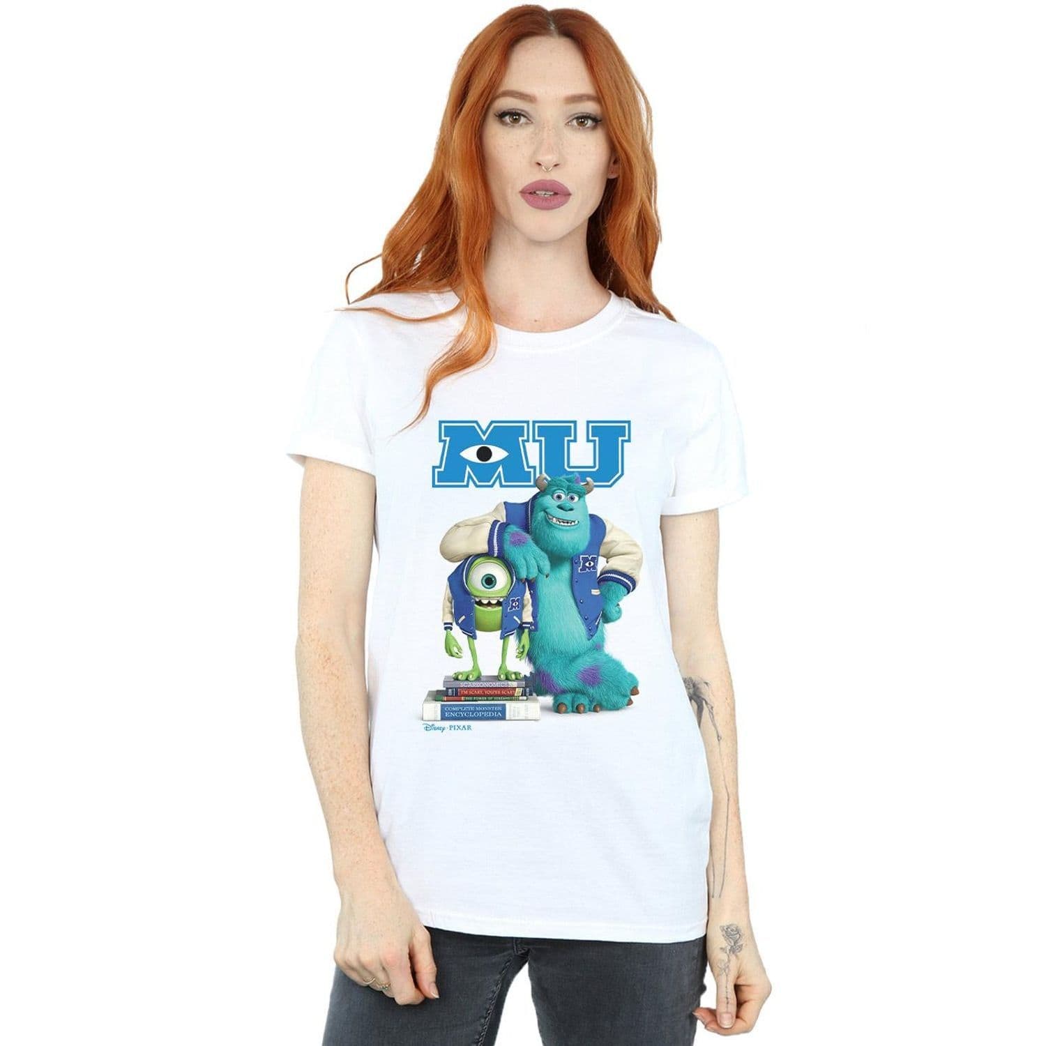 Monsters University Poster Cotton Boyfriend T Shirt
