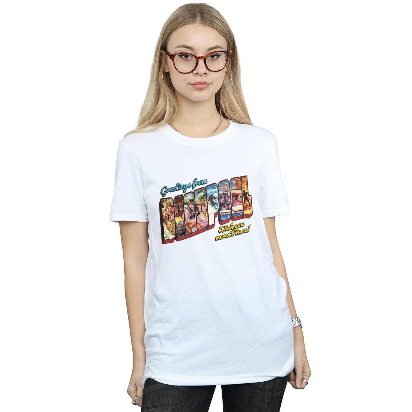 Deadpool Greetings Cotton Boyfriend T Shirt