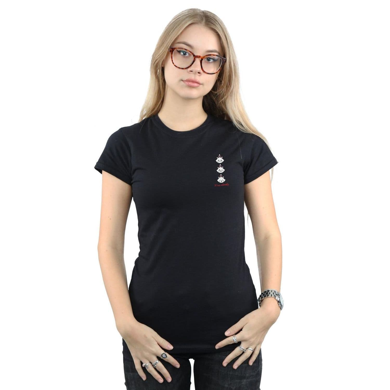 Aristocats Marie Breast Print Cotton T Shirt