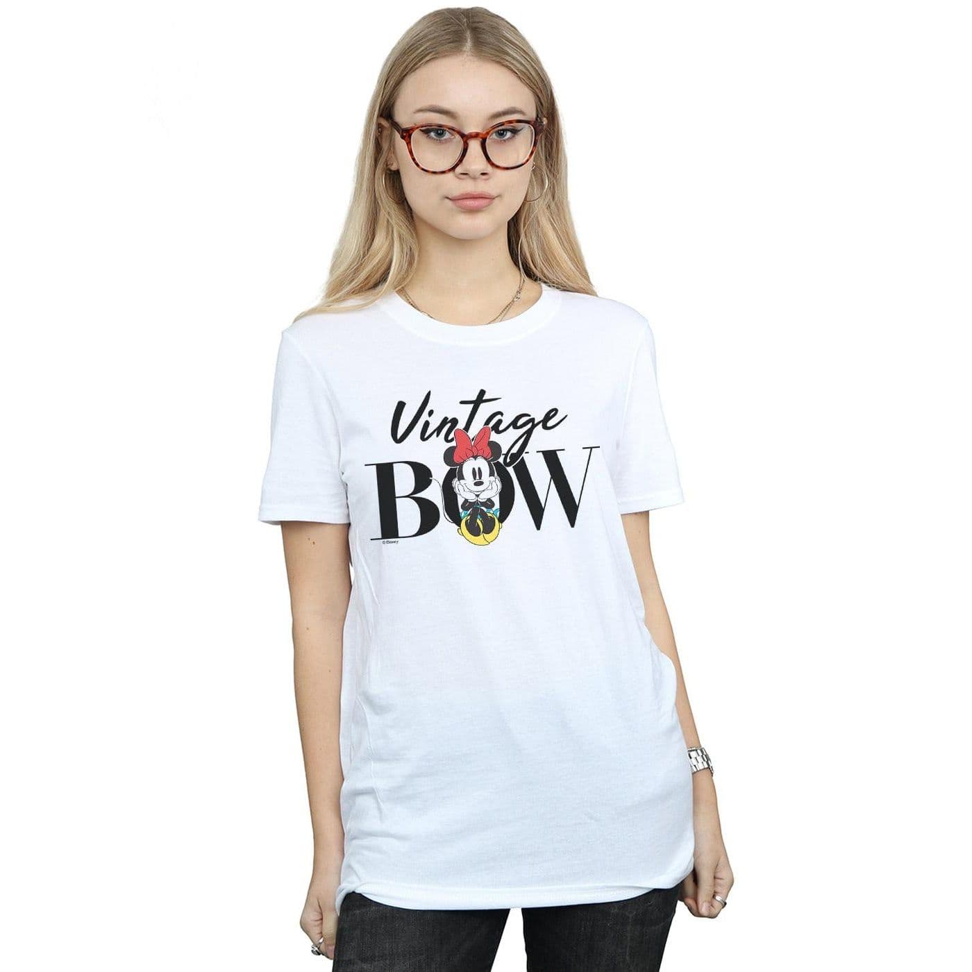 Minnie Mouse Vintage Bow Cotton Boyfriend T Shirt