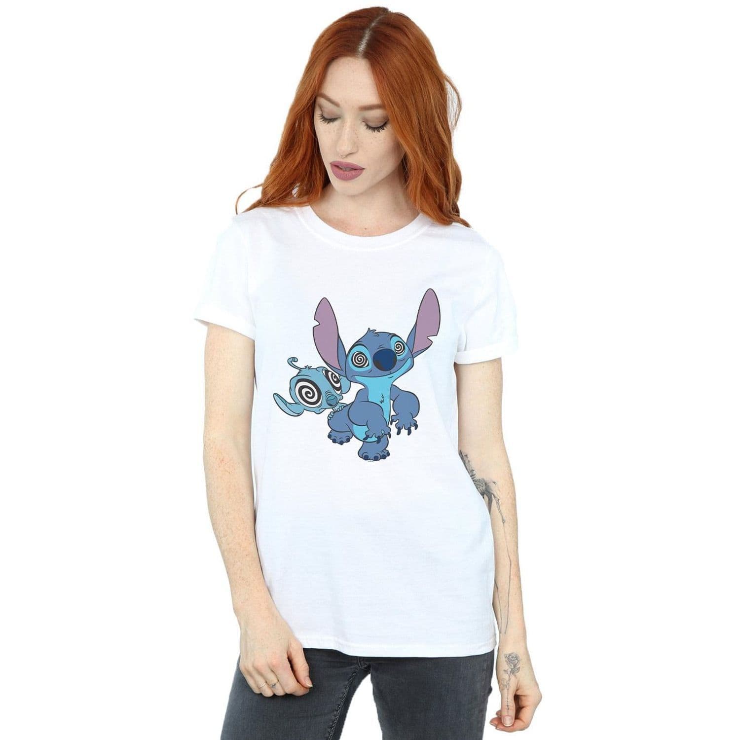 Lilo & Stitch Hypnotized Cotton Boyfriend T Shirt