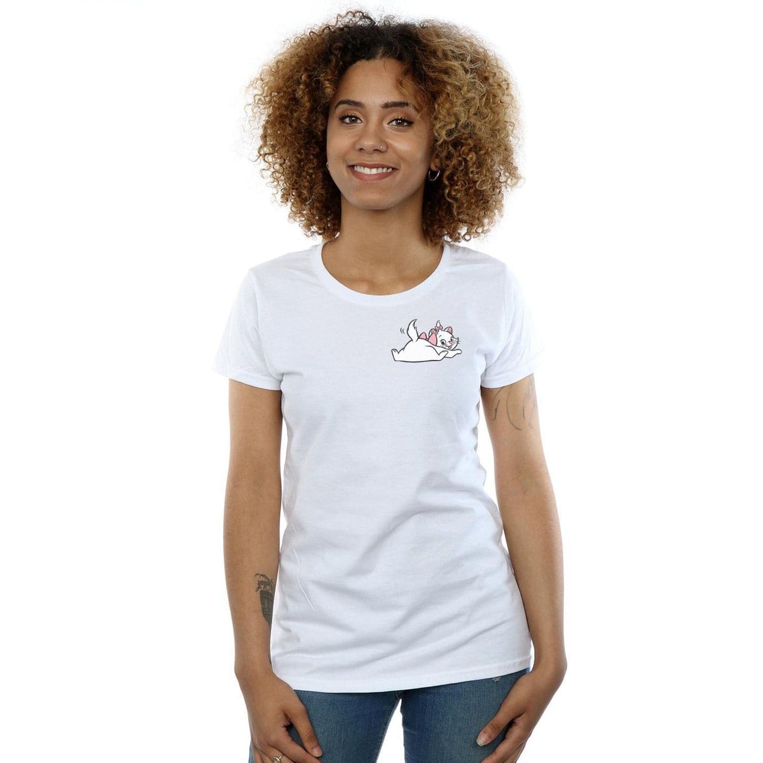 Aristocats Marie Sweet Backside Breast Print Cotton T Shirt