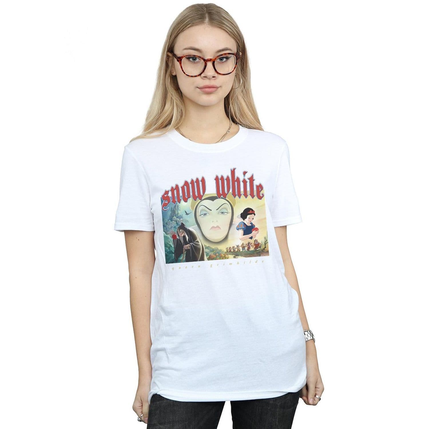 Snow White & Queen Grimhilde Cotton Boyfriend T Shirt