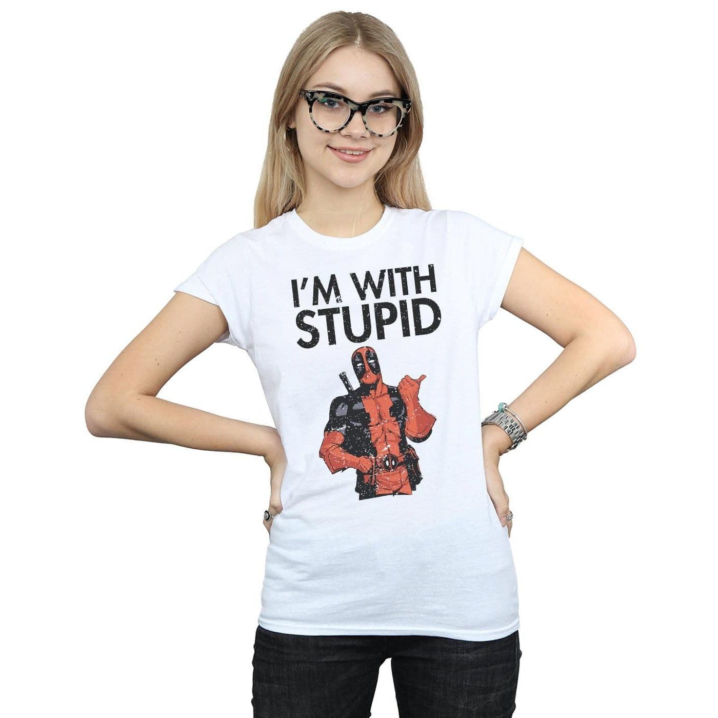 Deadpool I´m Stupid Cotton T Shirt