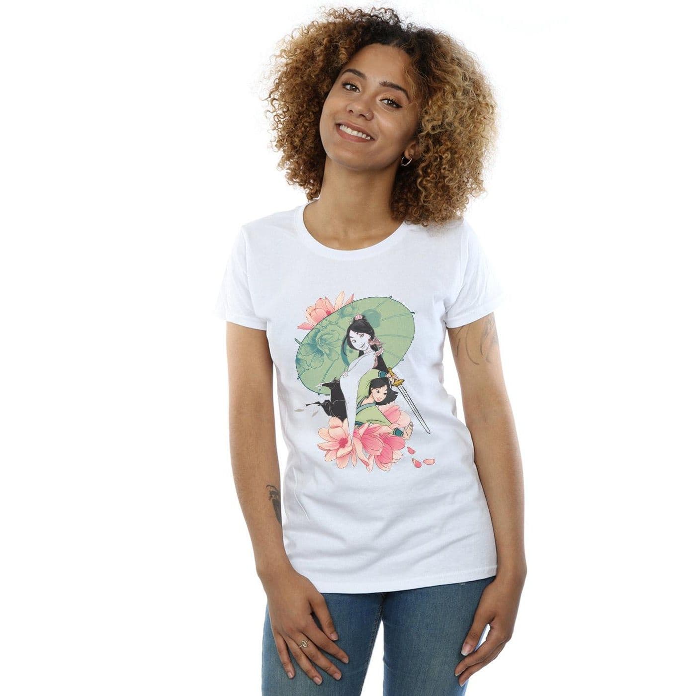 Mulan Magnolia Collage Cotton T Shirt