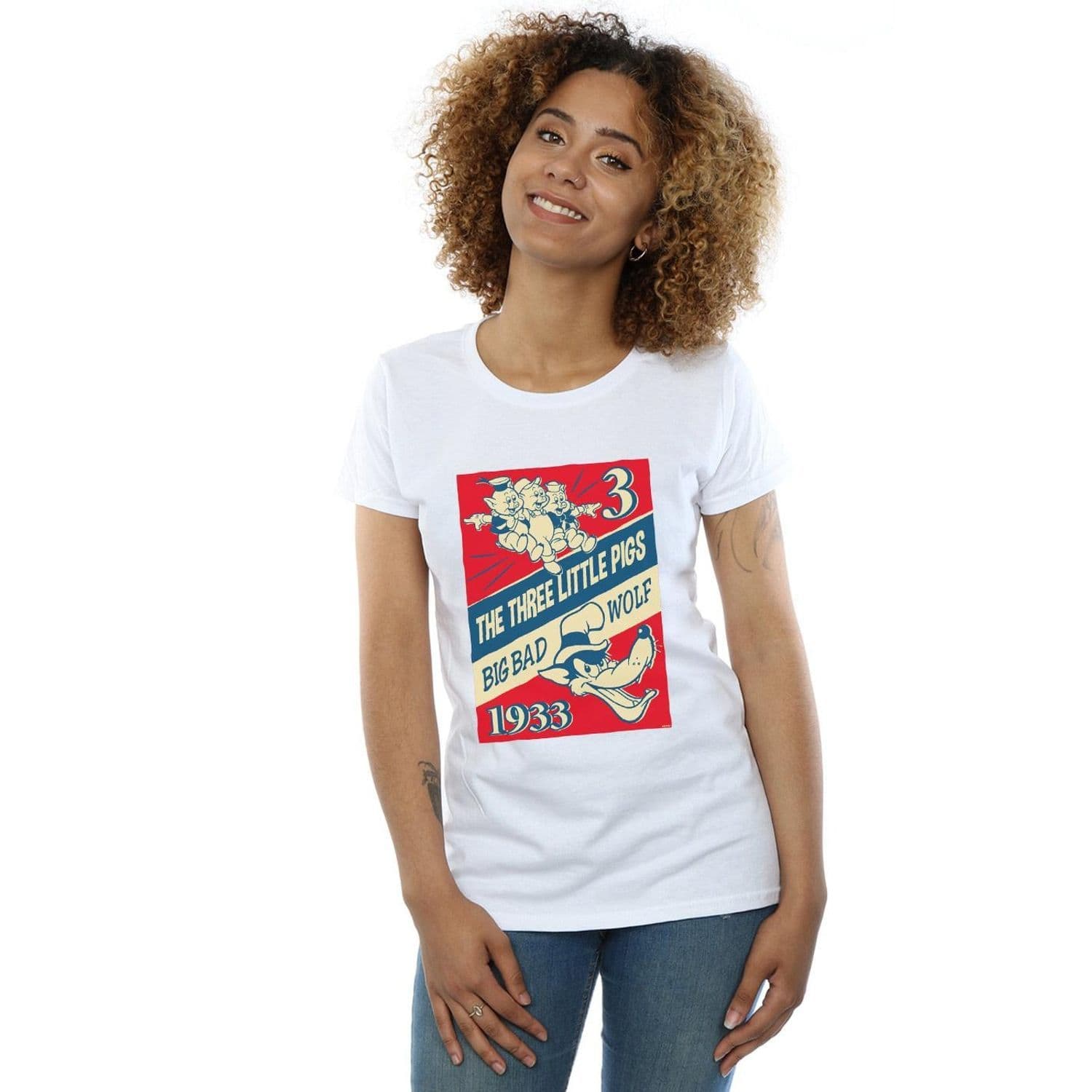 Three Little Pigs Big Bad Wolf Cotton T Shirt