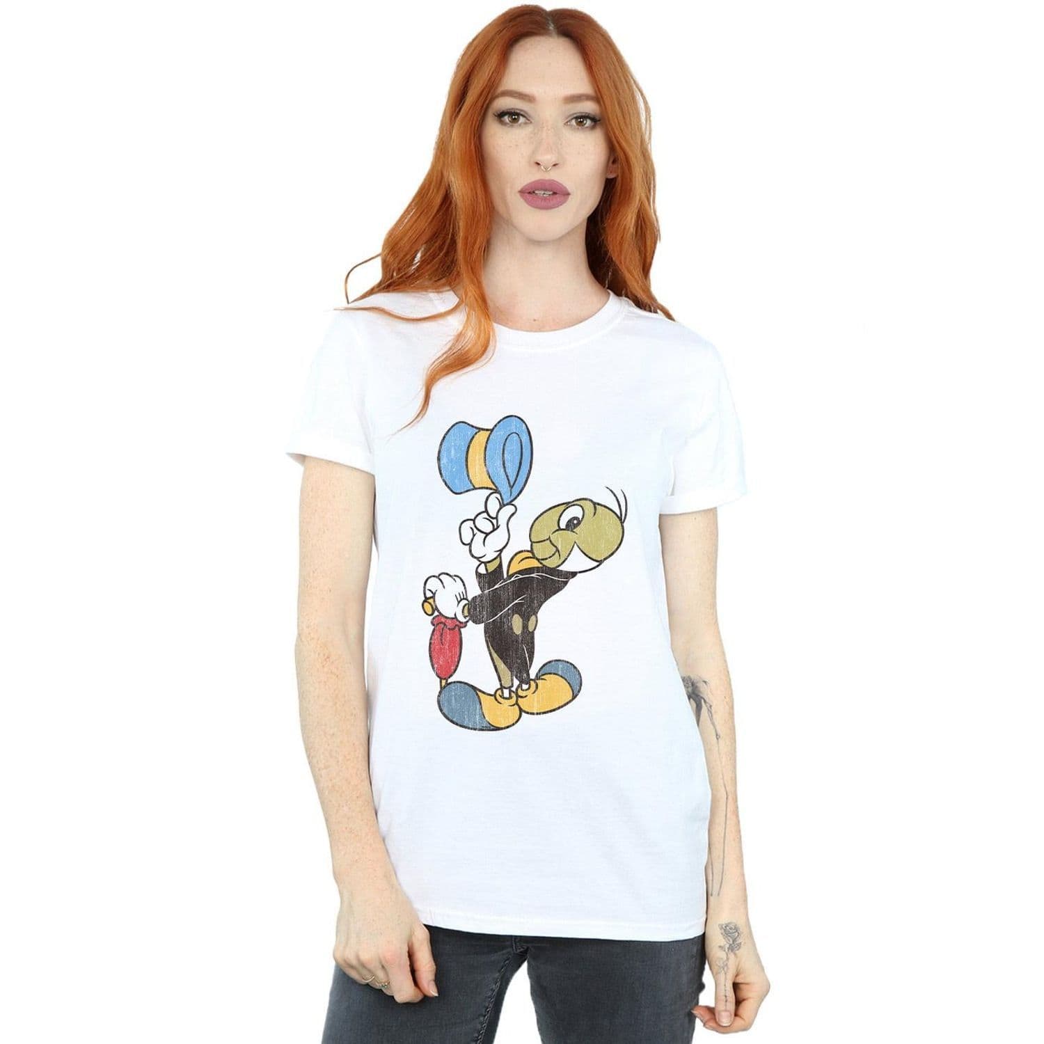 Pinocchio Jiminy Cricket Cotton Boyfriend T Shirt