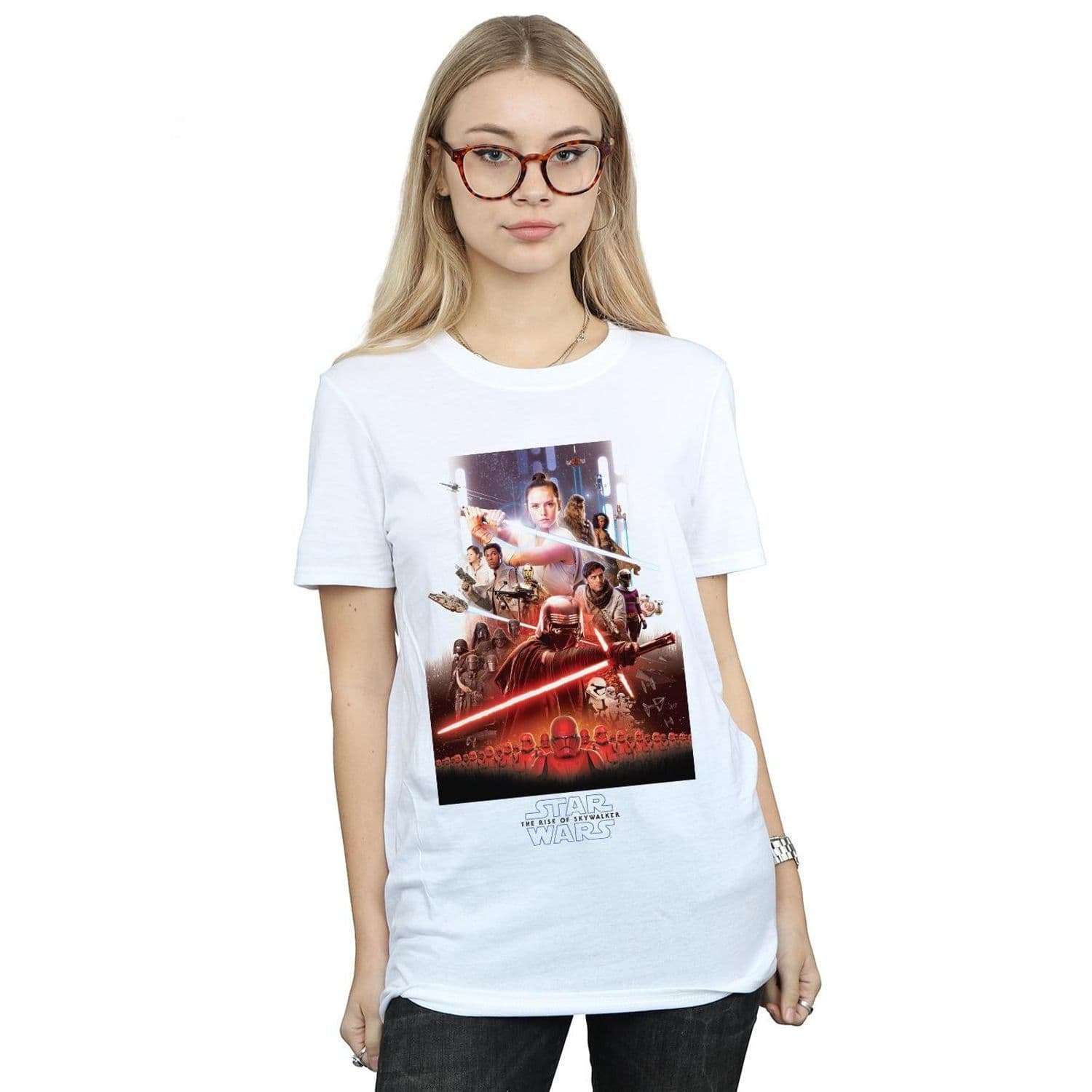 Star Wars Rise Skywalker Poster Cotton Boyfriend T Shirt
