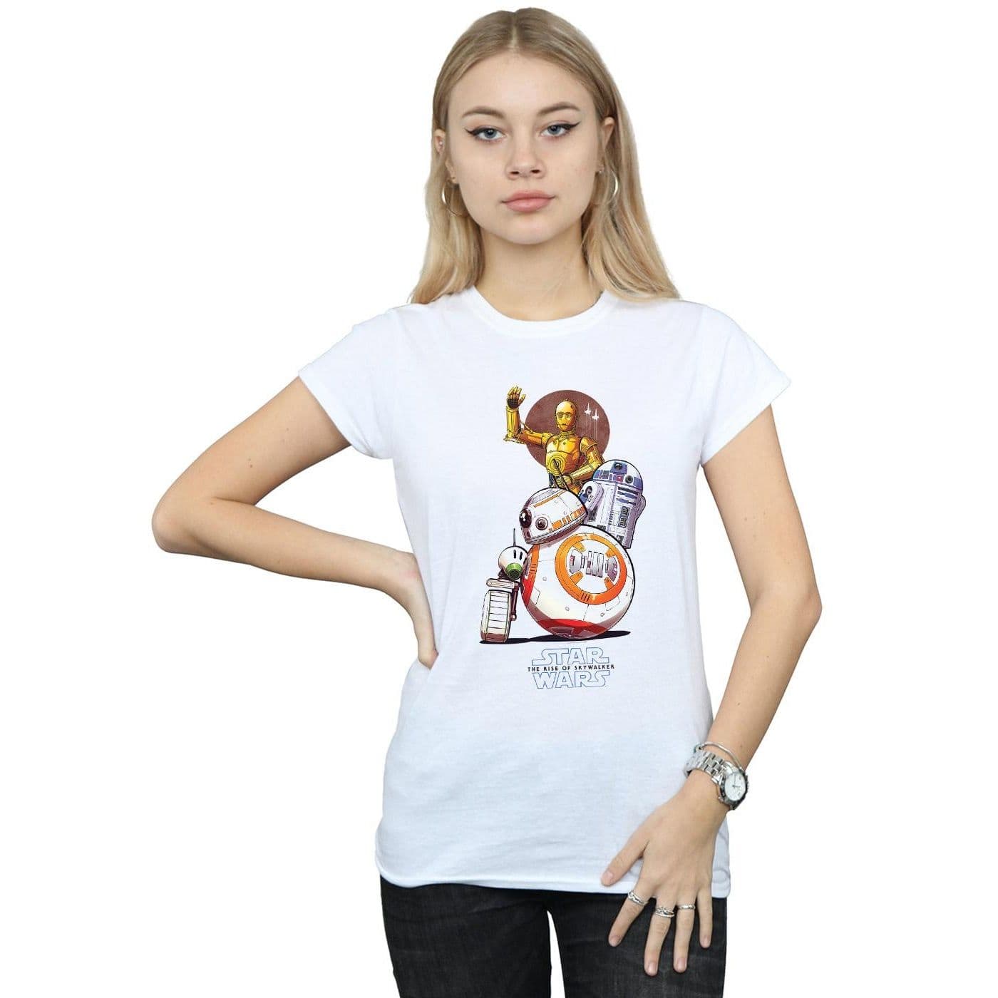 Star Wars Rise Skywalker Droids Illustration Cotton T Shirt