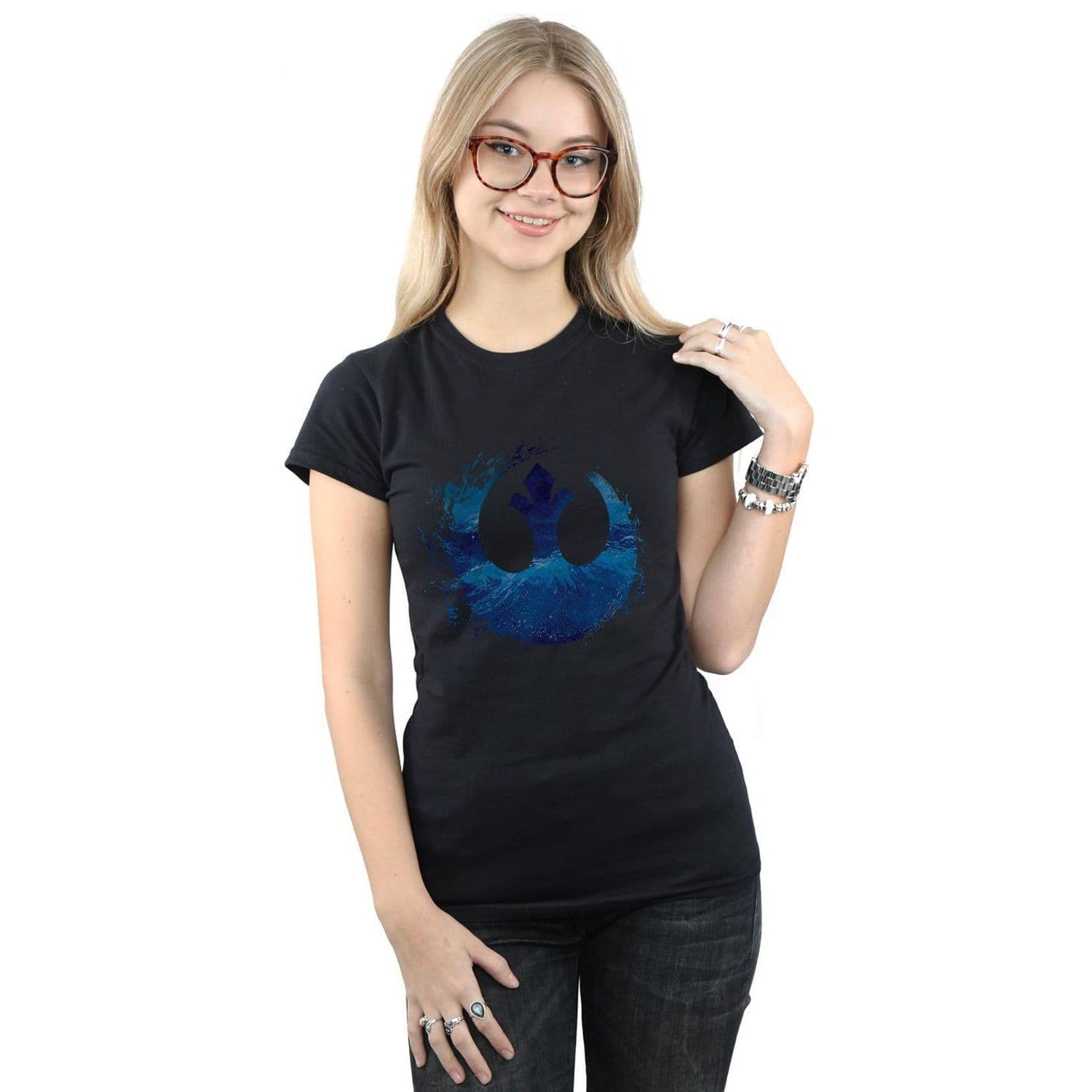 Star Wars Rise Skywalker Resistance Symbol Wave Cotton T Shirt