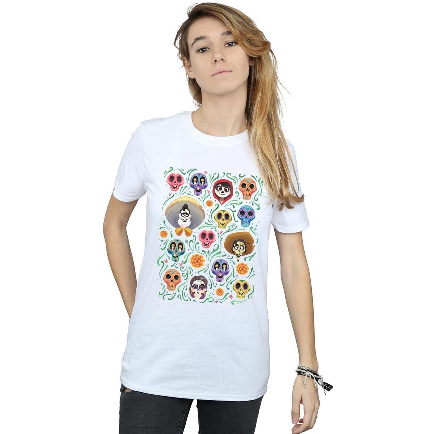 Coco Heads Pattern Cotton Boyfriend T Shirt