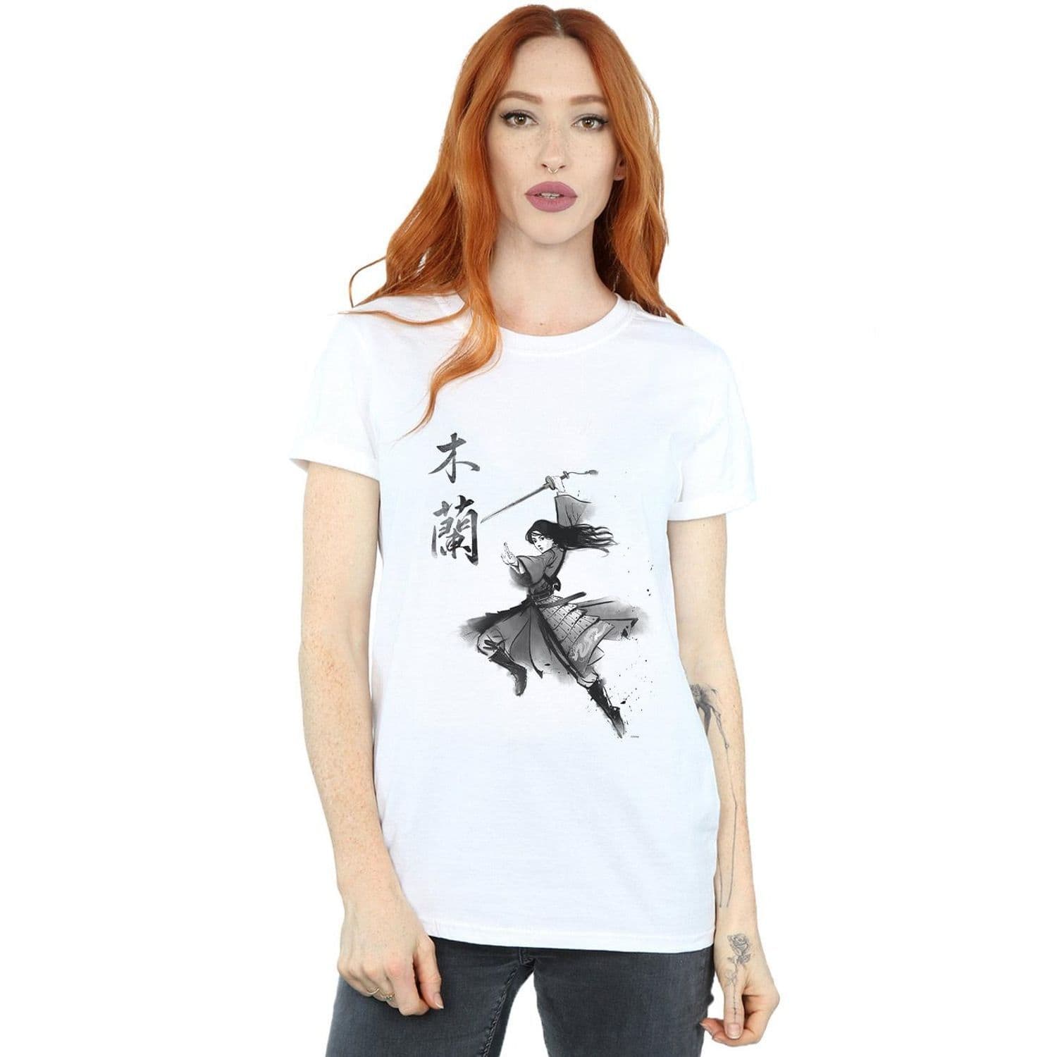 Mulan Movie Sword Jump Cotton Boyfriend T Shirt