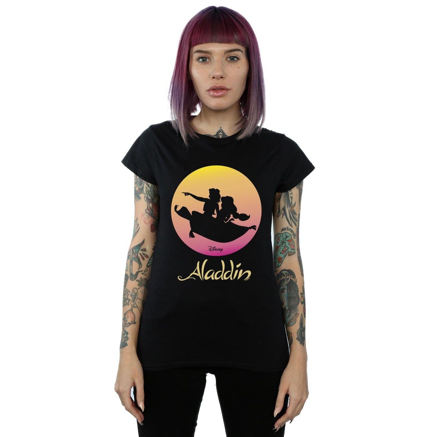 Aladdin Flying Sunset Cotton T Shirt