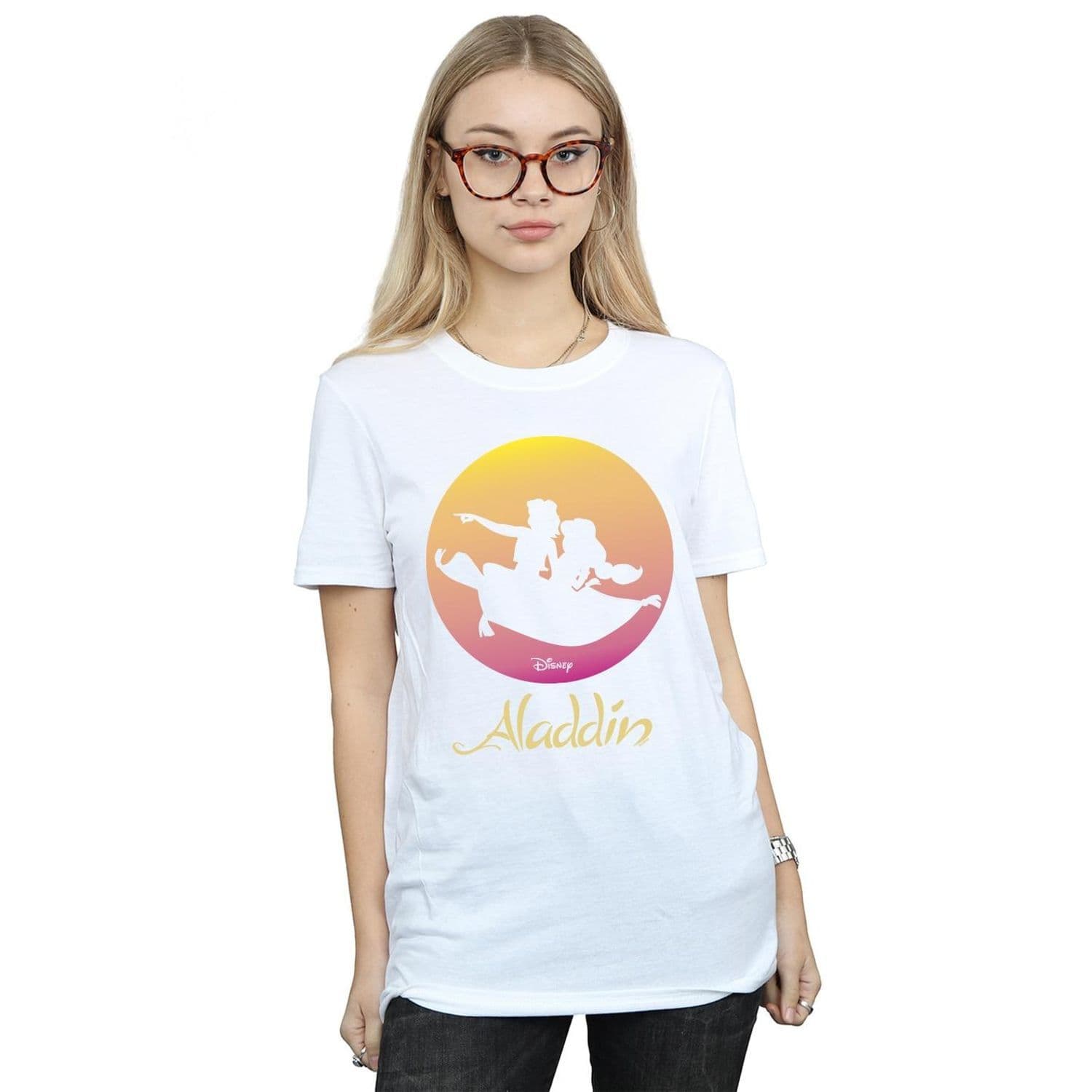 Aladdin Flying Sunset Cotton Boyfriend T Shirt