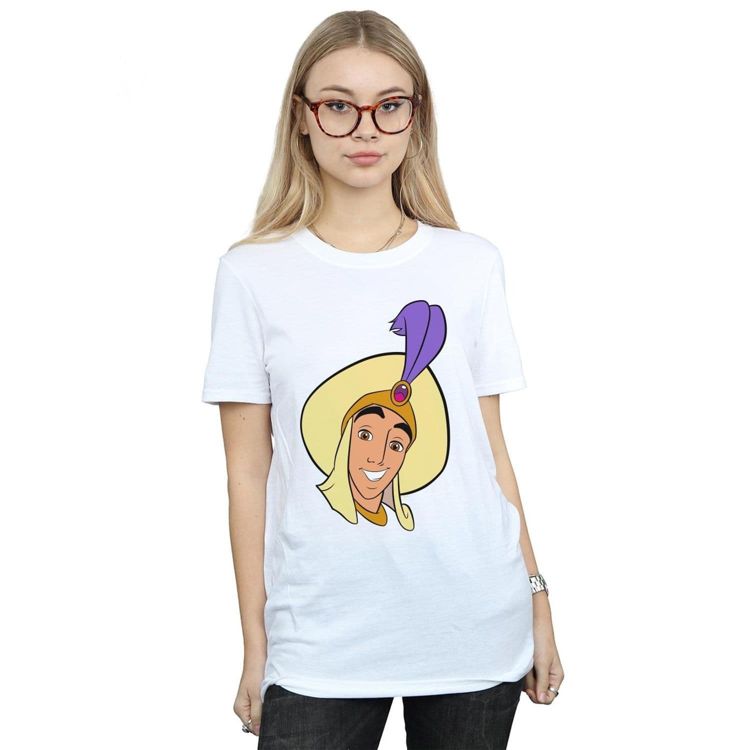 Aladdin Prince Ali Face Cotton Boyfriend T Shirt