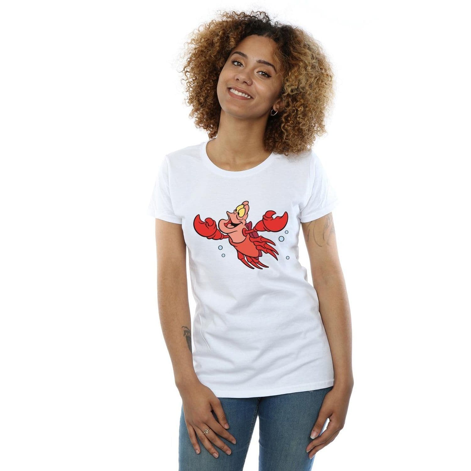 Little Mermaid Sebastian Bubbles Cotton T Shirt