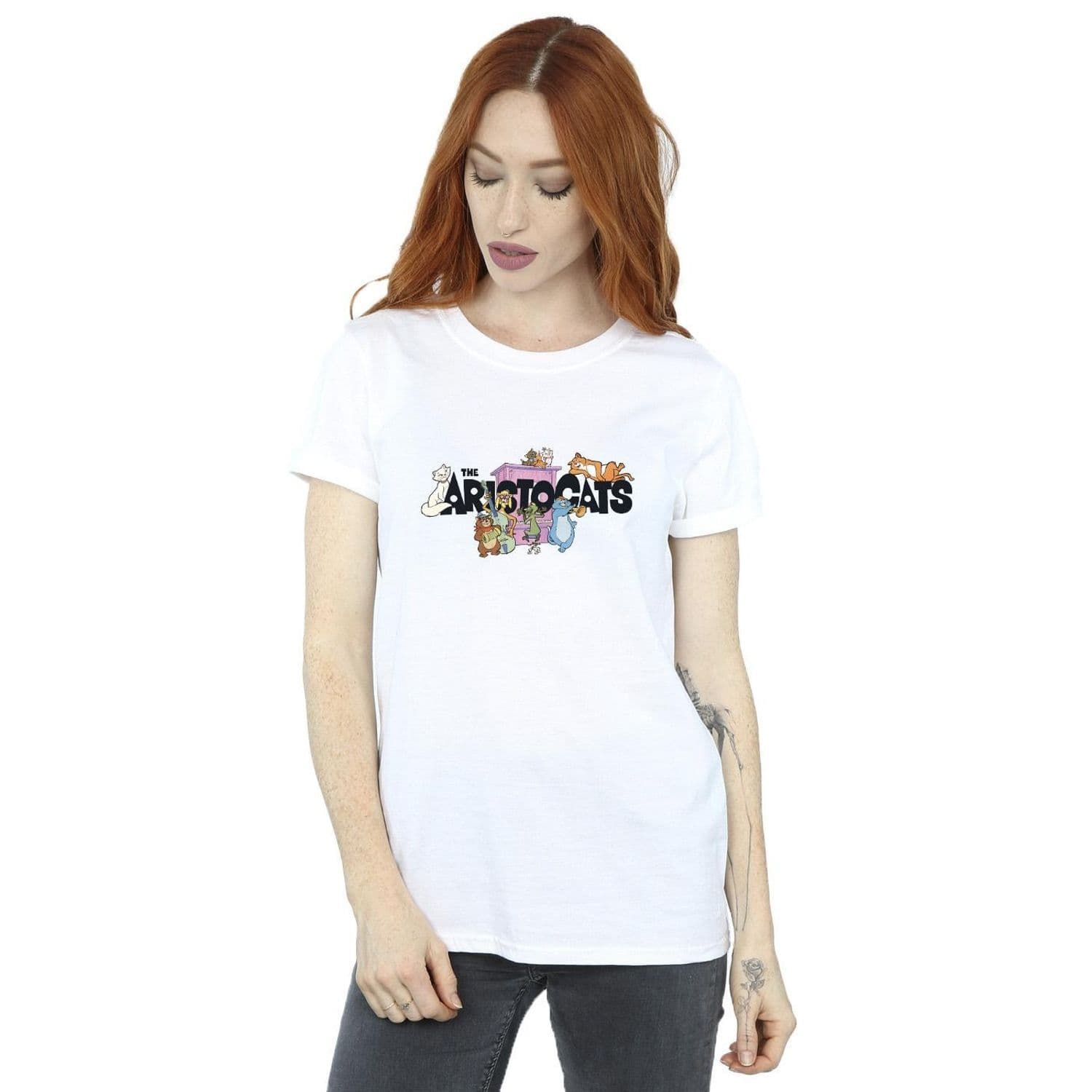 Aristocats Logo Cotton Boyfriend T Shirt