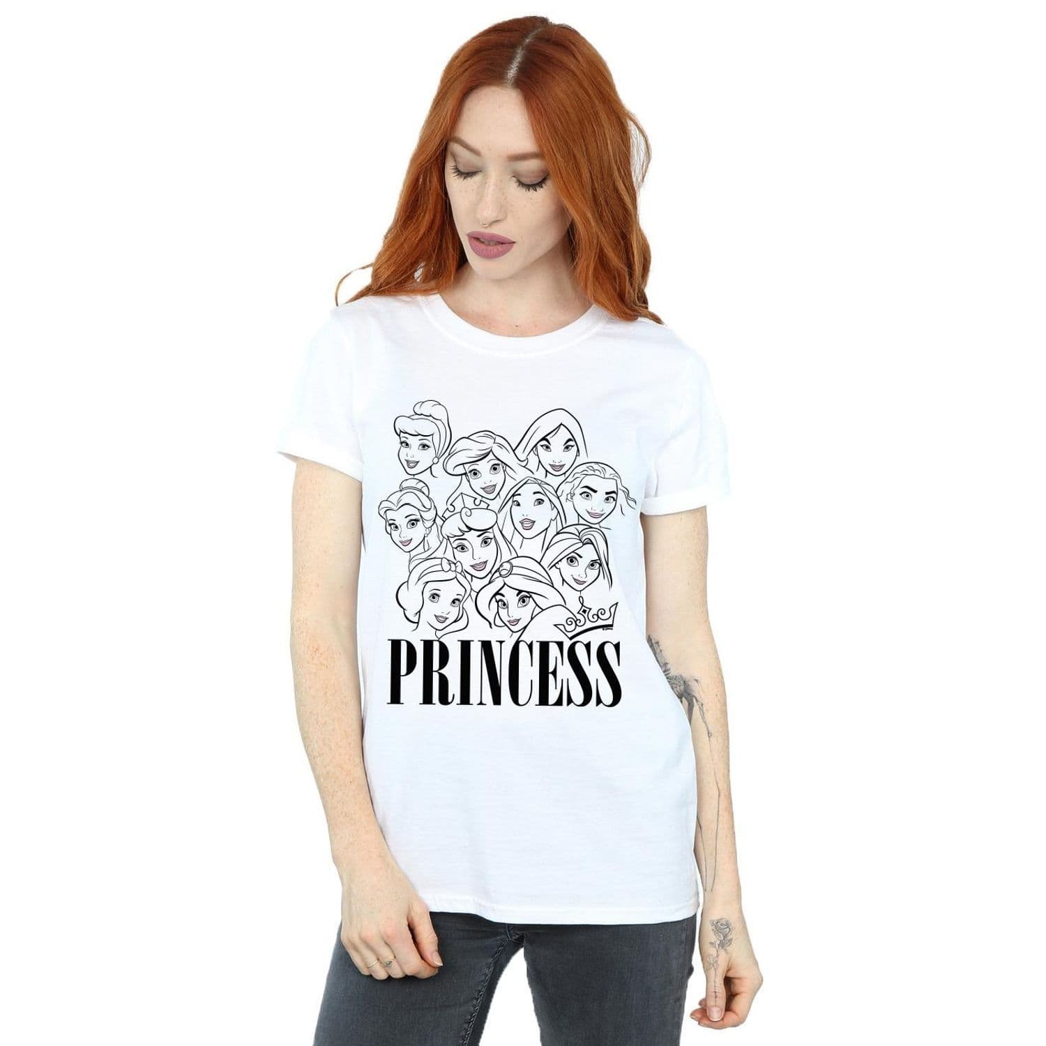 Princess Multi Faces Cotton Boyfriend T Shirt
