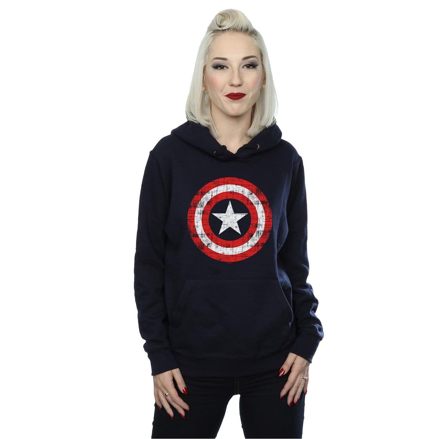 Avengers Captain America Scratched Shield Hoodie