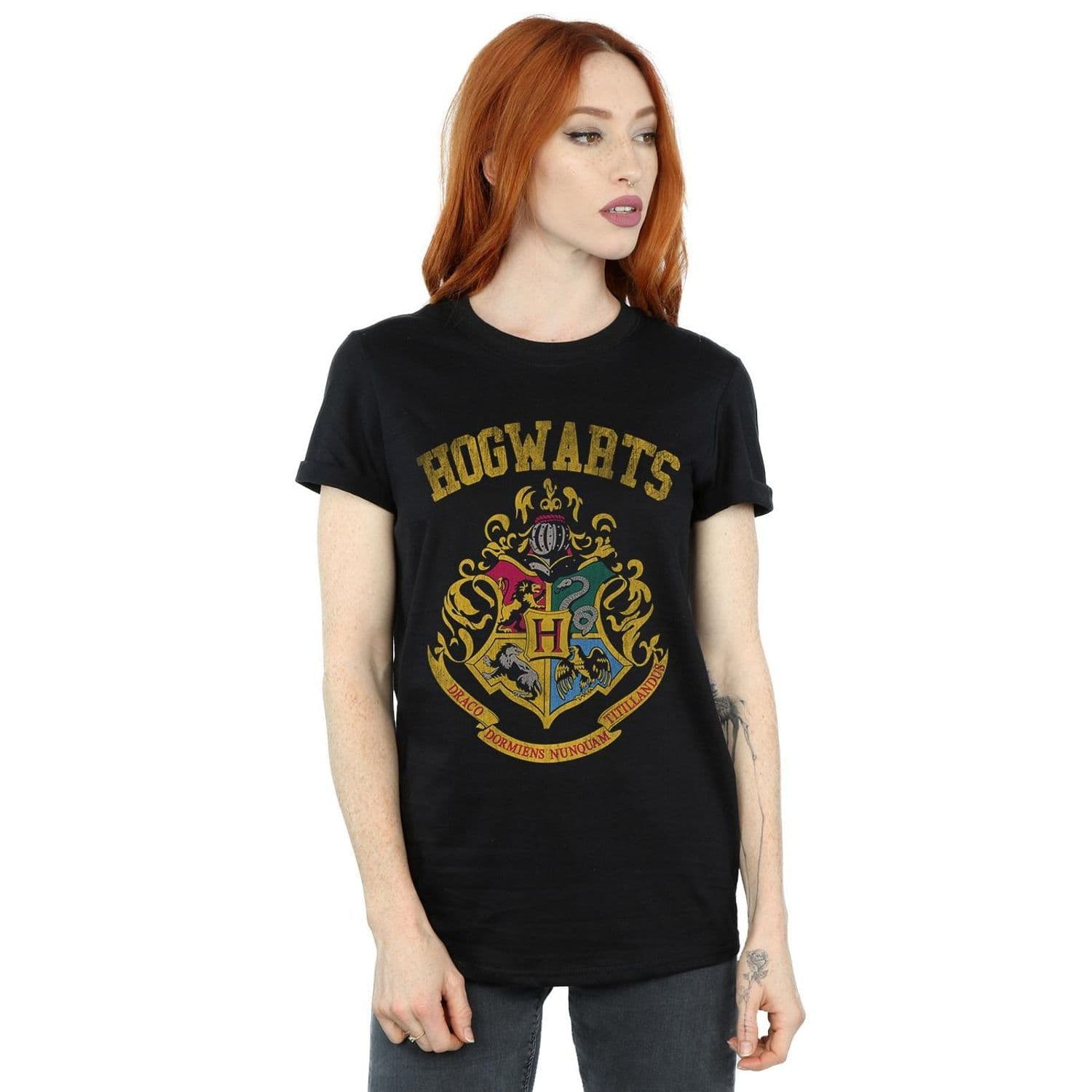 Hogwarts Varsity Cotton Boyfriend T Shirt