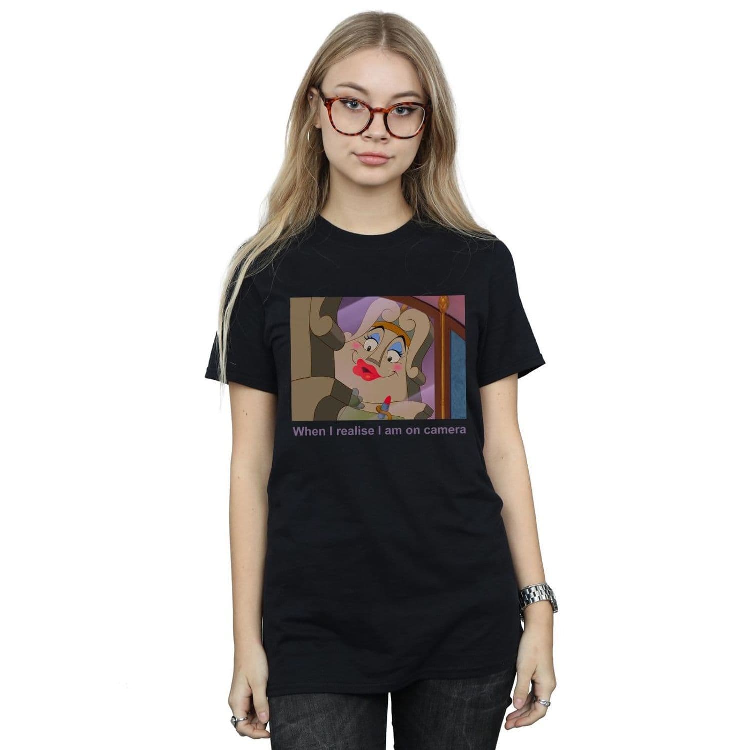 Beauty & Beast Madame De La Grande Bouche Cotton Boyfriend T Shirt