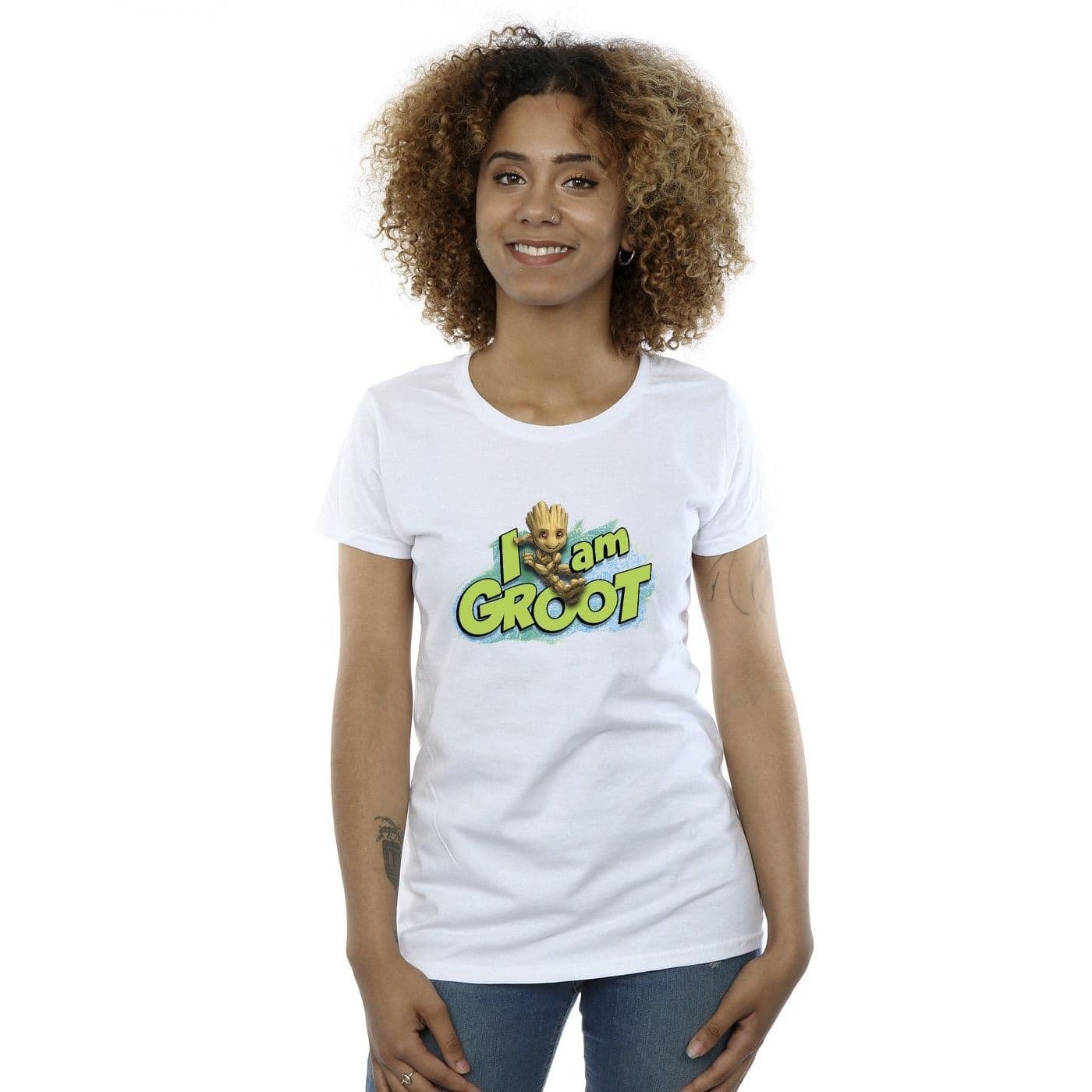 Guardians Galaxy I Am Groot Jumping Cotton T Shirt