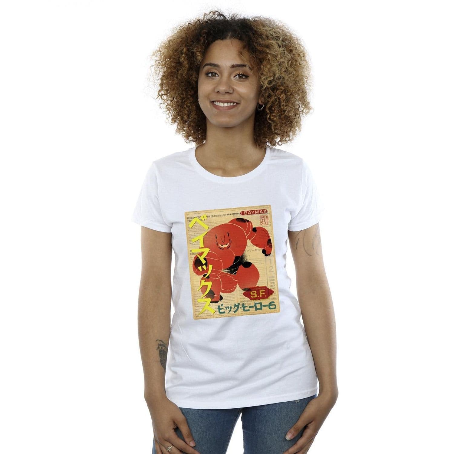 Big Hero 6 Baymax Baymax Newspaper Cotton T Shirt
