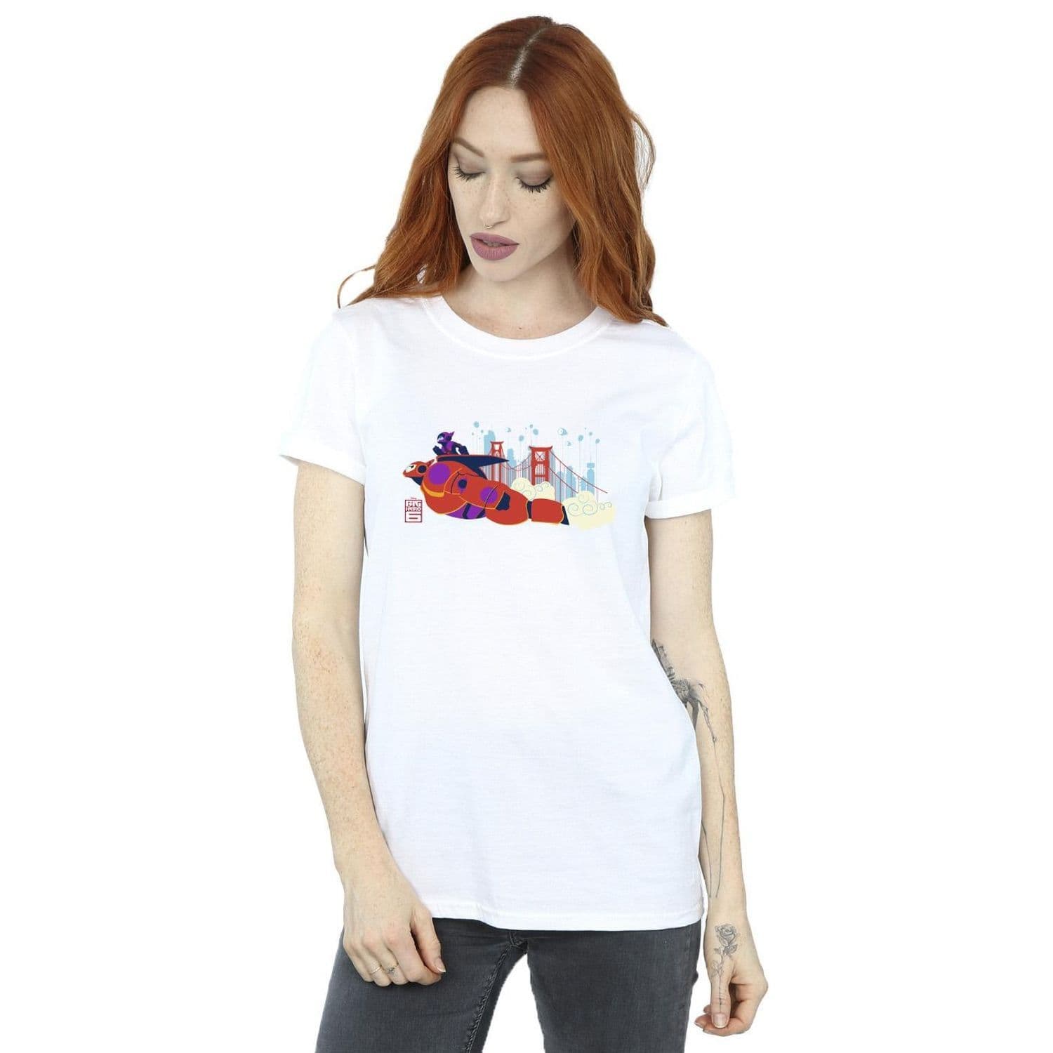 Big Hero 6 Baymax Hiro Bridge Cotton Boyfriend T Shirt