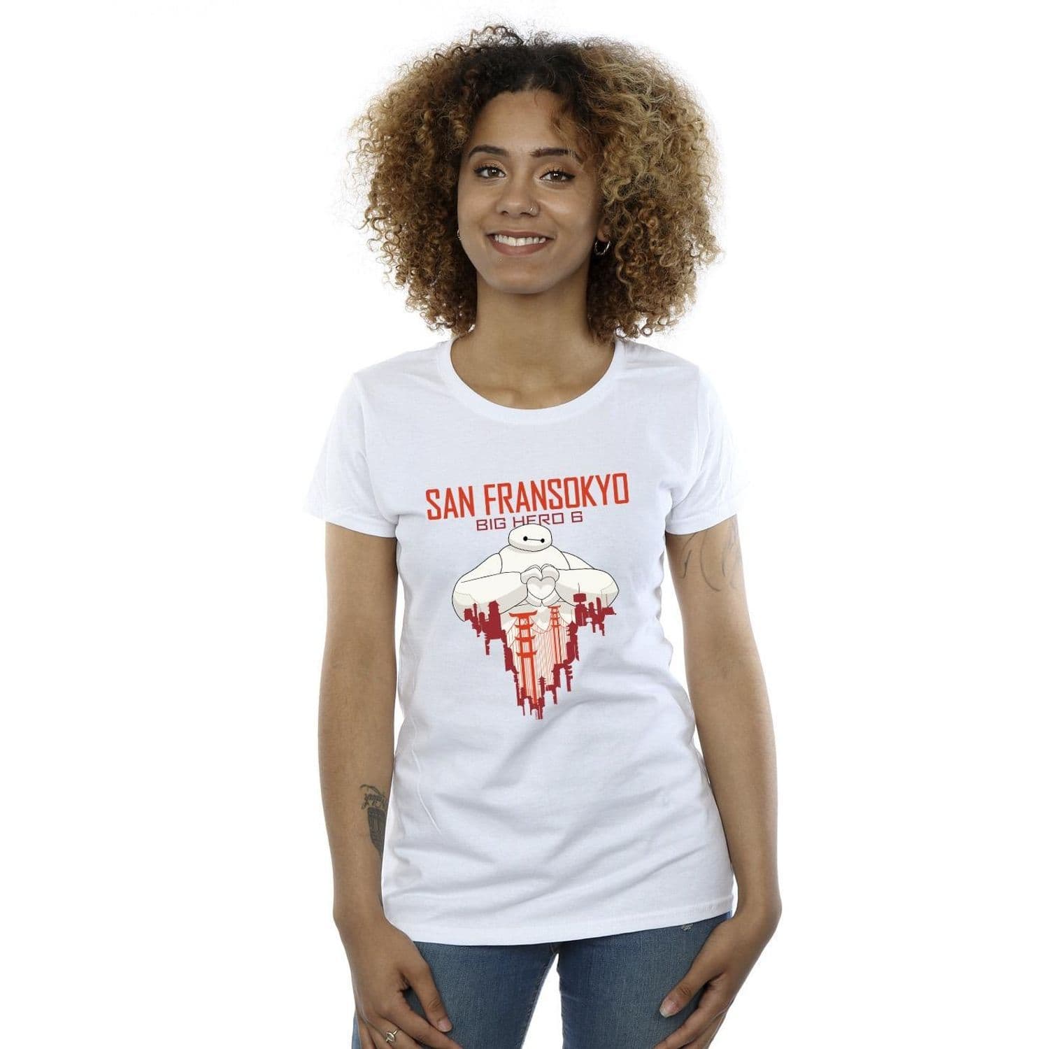 Big Hero 6 Baymax San Fransokyo Heart Cotton T Shirt