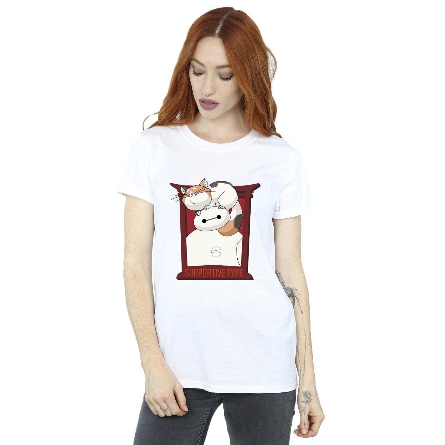 Big Hero 6 Baymax Frame Support Cotton Boyfriend T Shirt