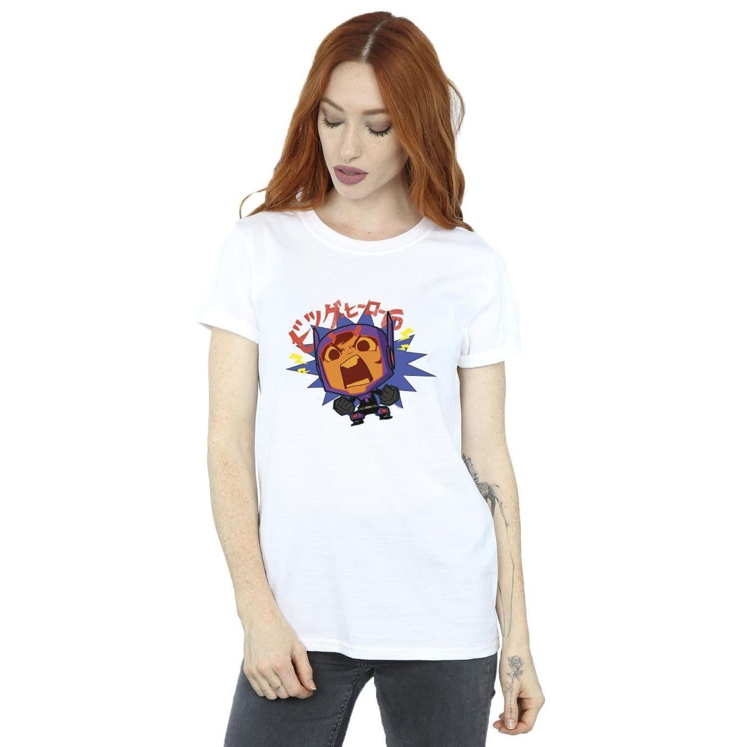 Big Hero 6 Baymax Hiro Angry Manga Cotton Boyfriend T Shirt