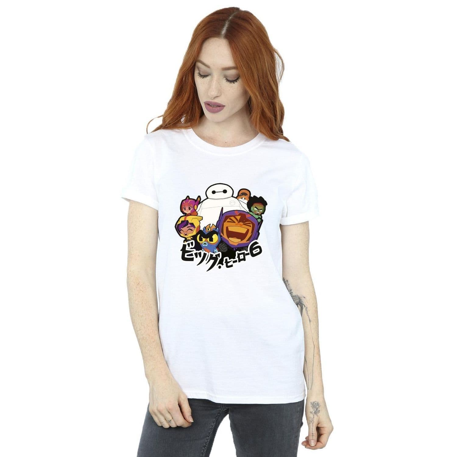 Big Hero 6 Baymax Group Manga Cotton Boyfriend T Shirt