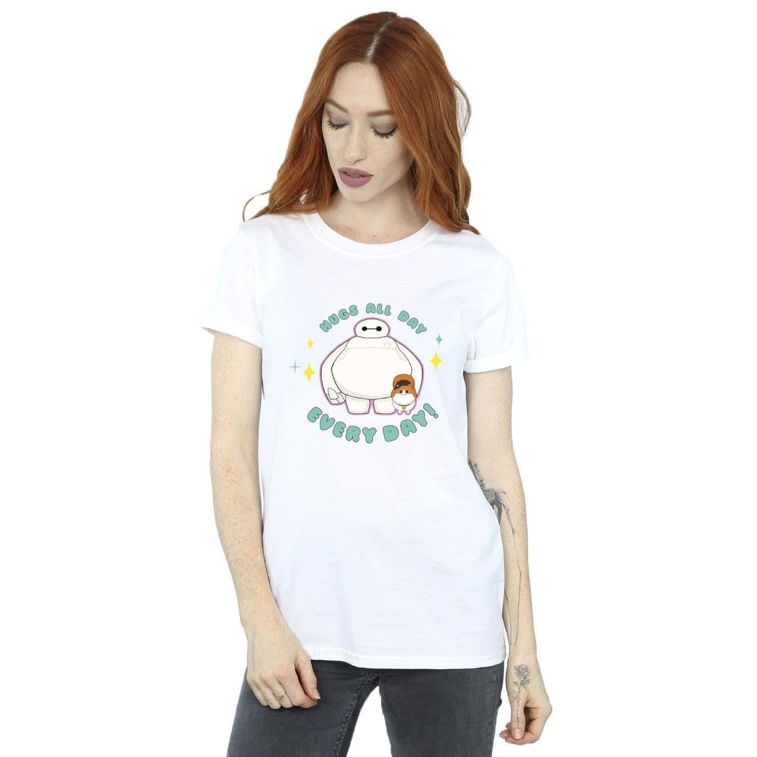 Big Hero 6 Baymax Hugs Everyday Cotton Boyfriend T Shirt