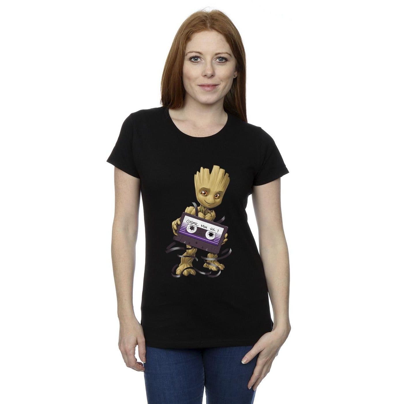 Guardians Galaxy Groot Cosmic Tape Cotton T Shirt