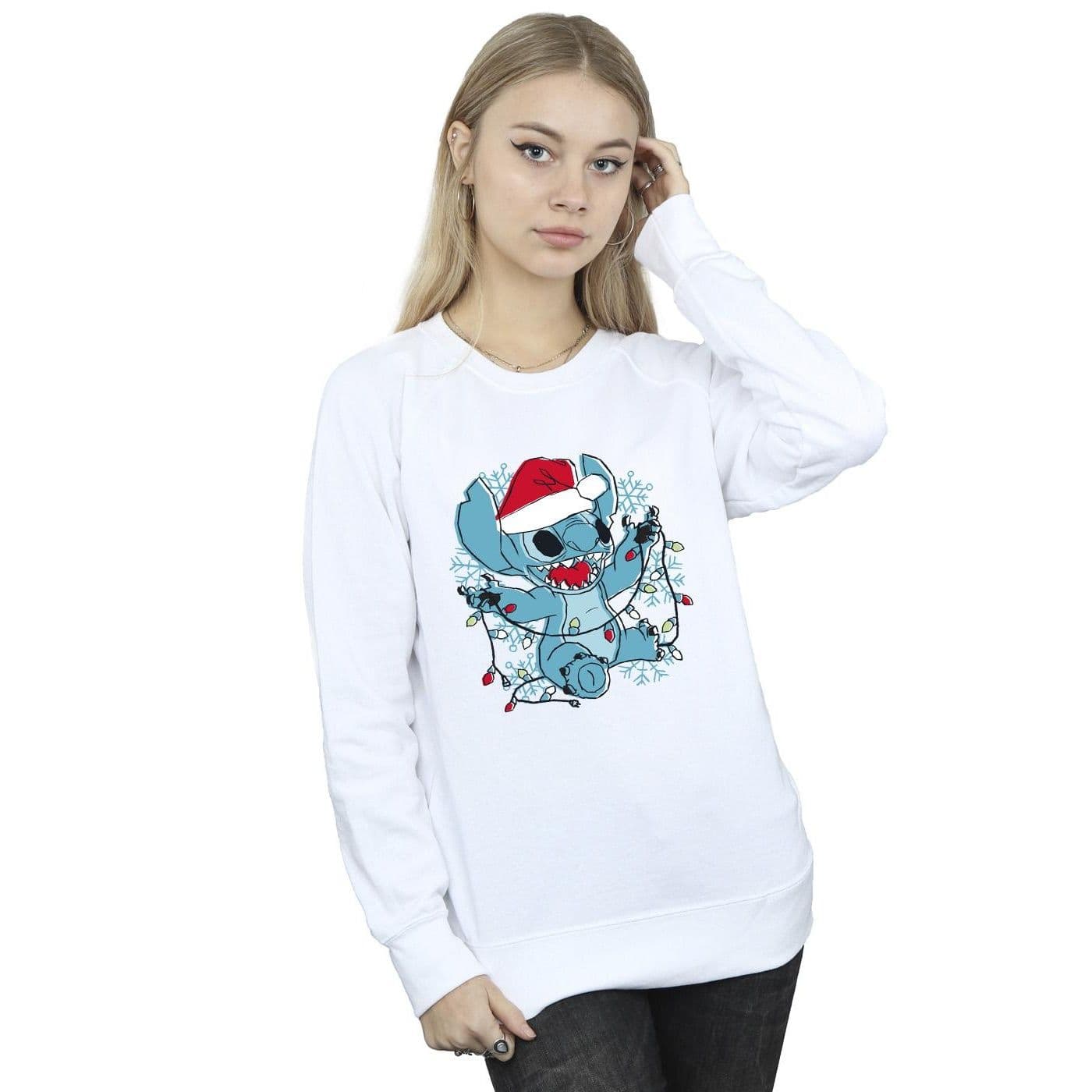 Lilo & Stitch Christmas Lights Sketch Sweatshirt