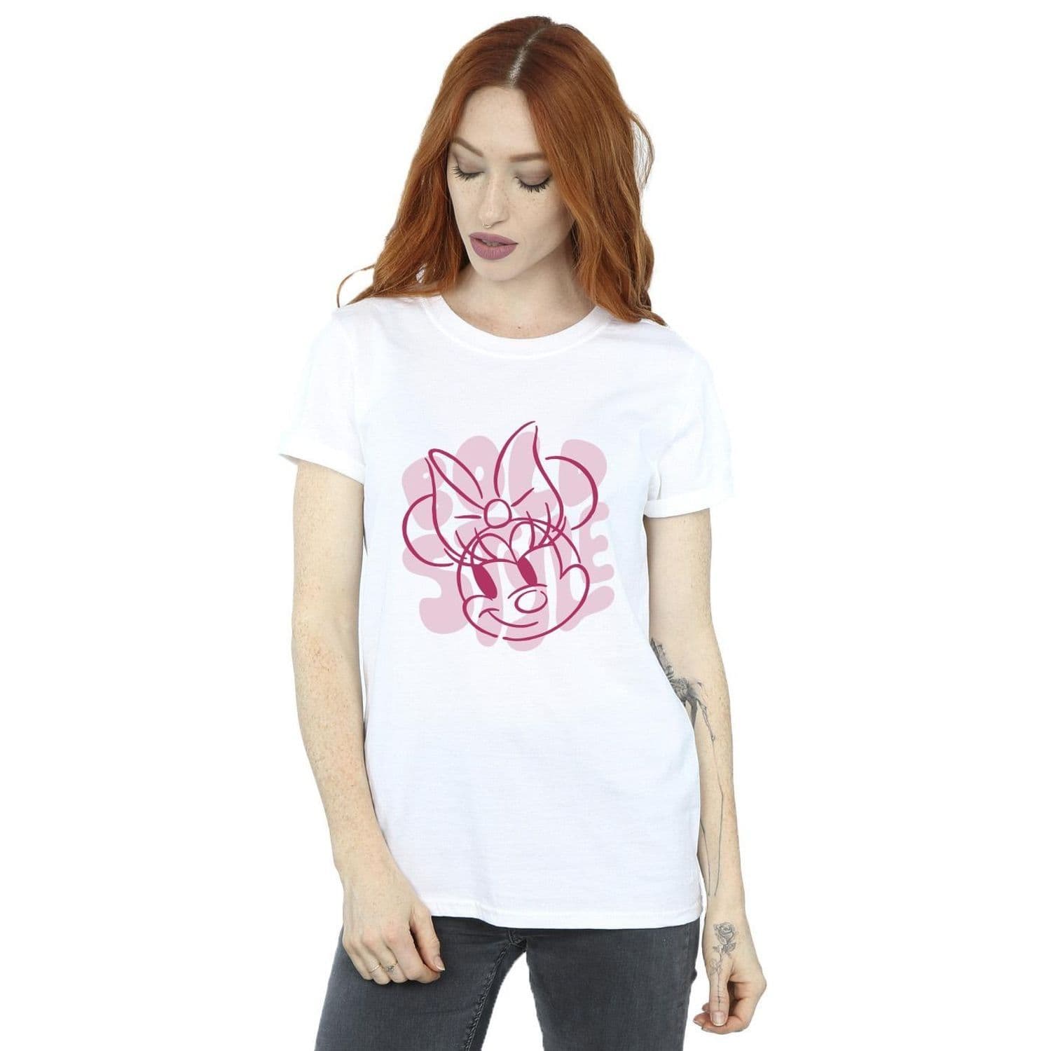 Minnie Mouse Bold Style Cotton Boyfriend T Shirt