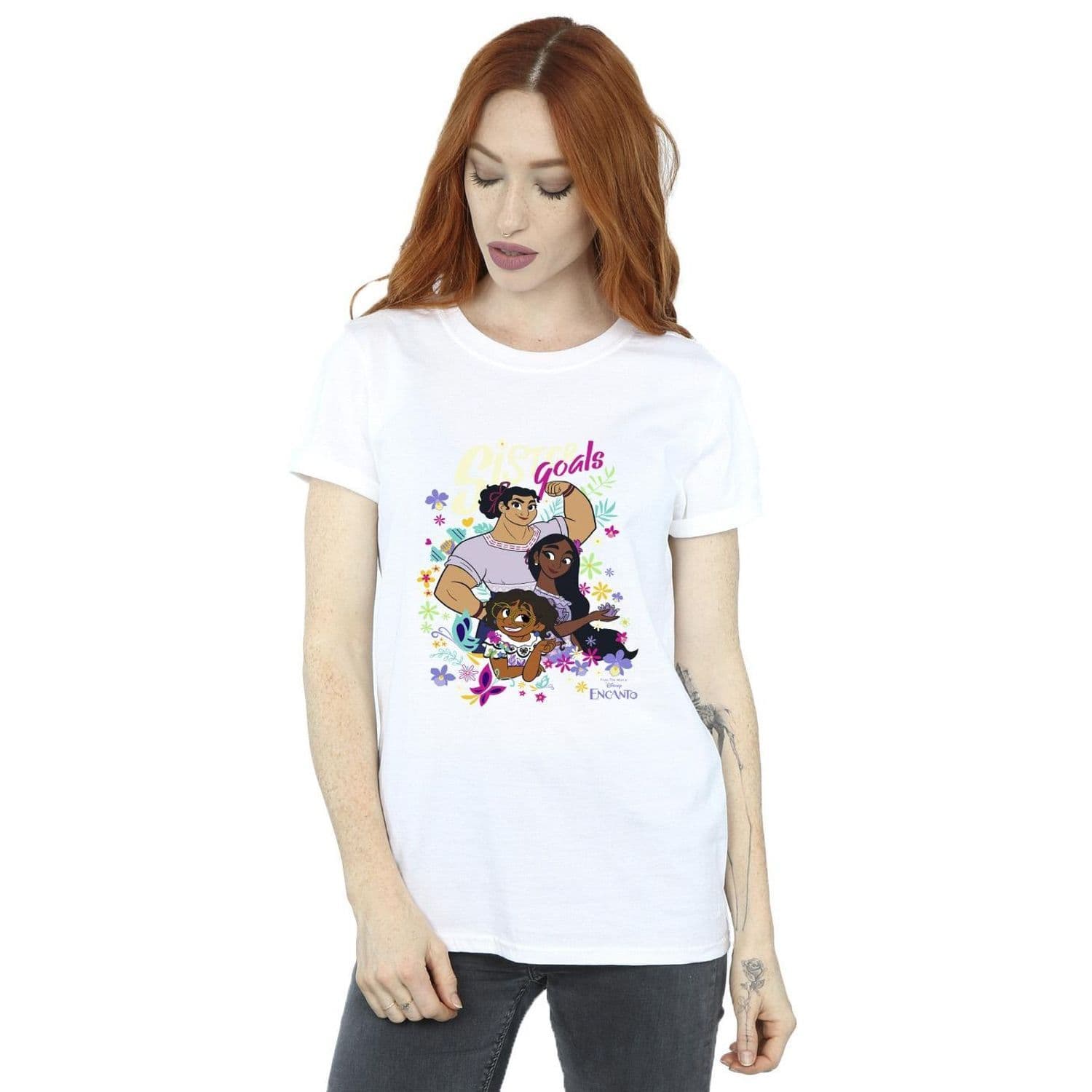 Encanto Sister Goals Cotton Boyfriend T Shirt