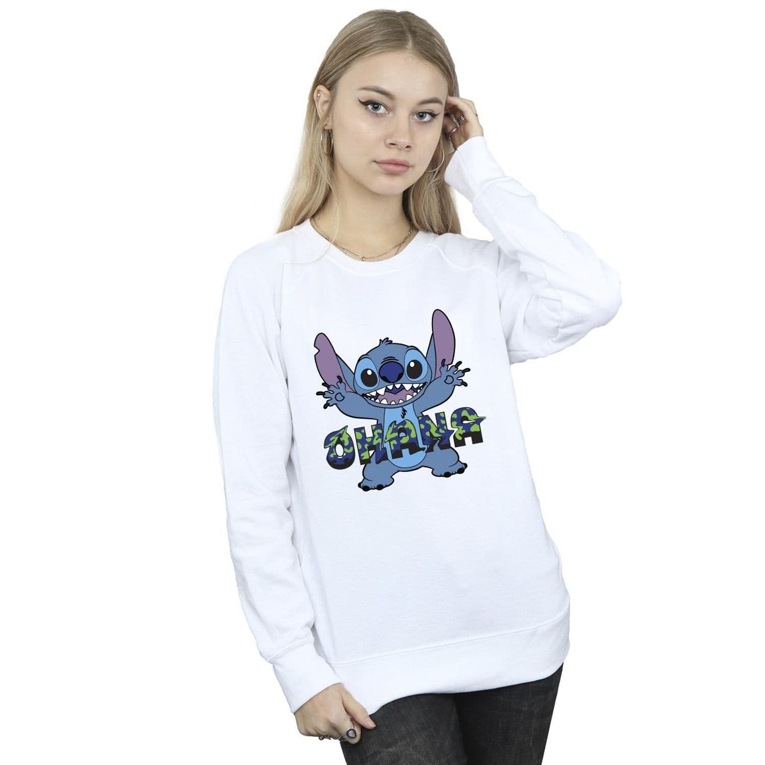 Lilo & Stitch Ohana Blue Glitch Sweatshirt