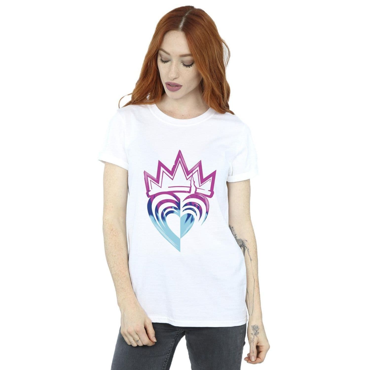 Descendants Pink Crown Cotton Boyfriend T Shirt